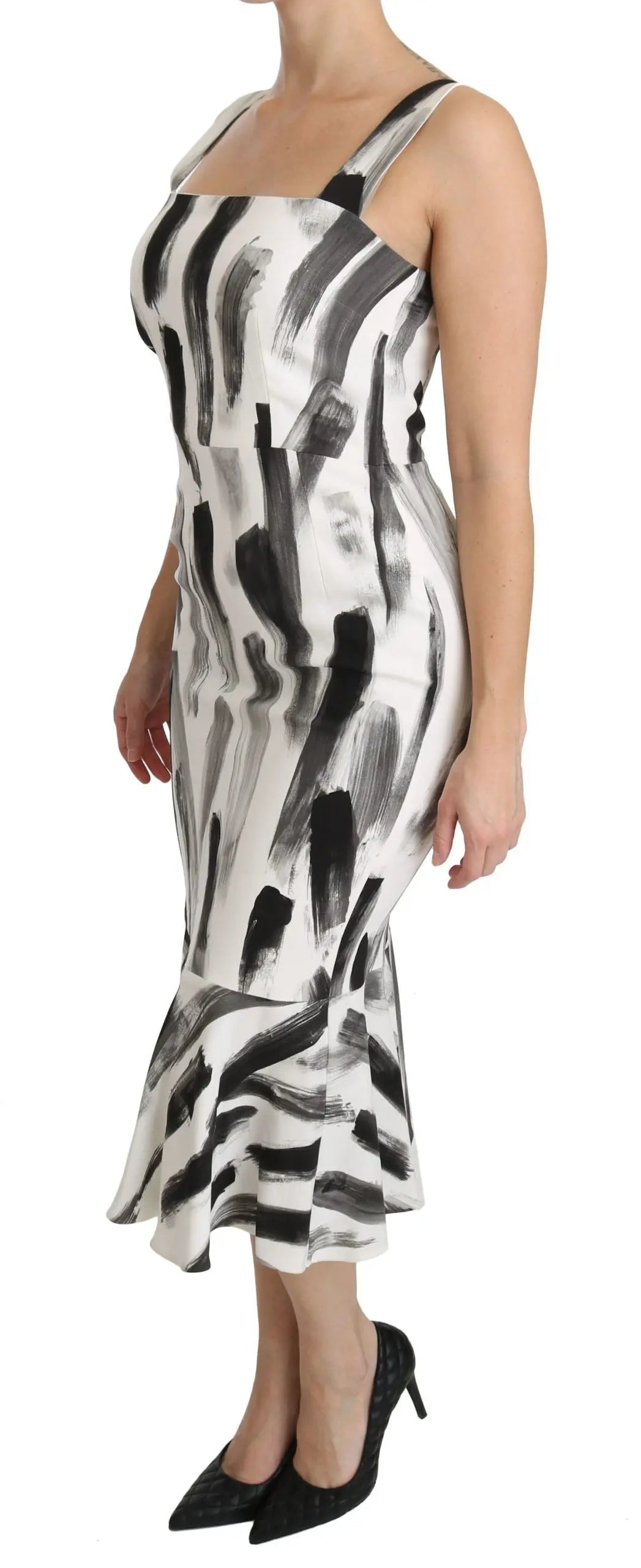 Robe Dolce & Gabbana Sheath midi blanc noir Dolce & Gabbana