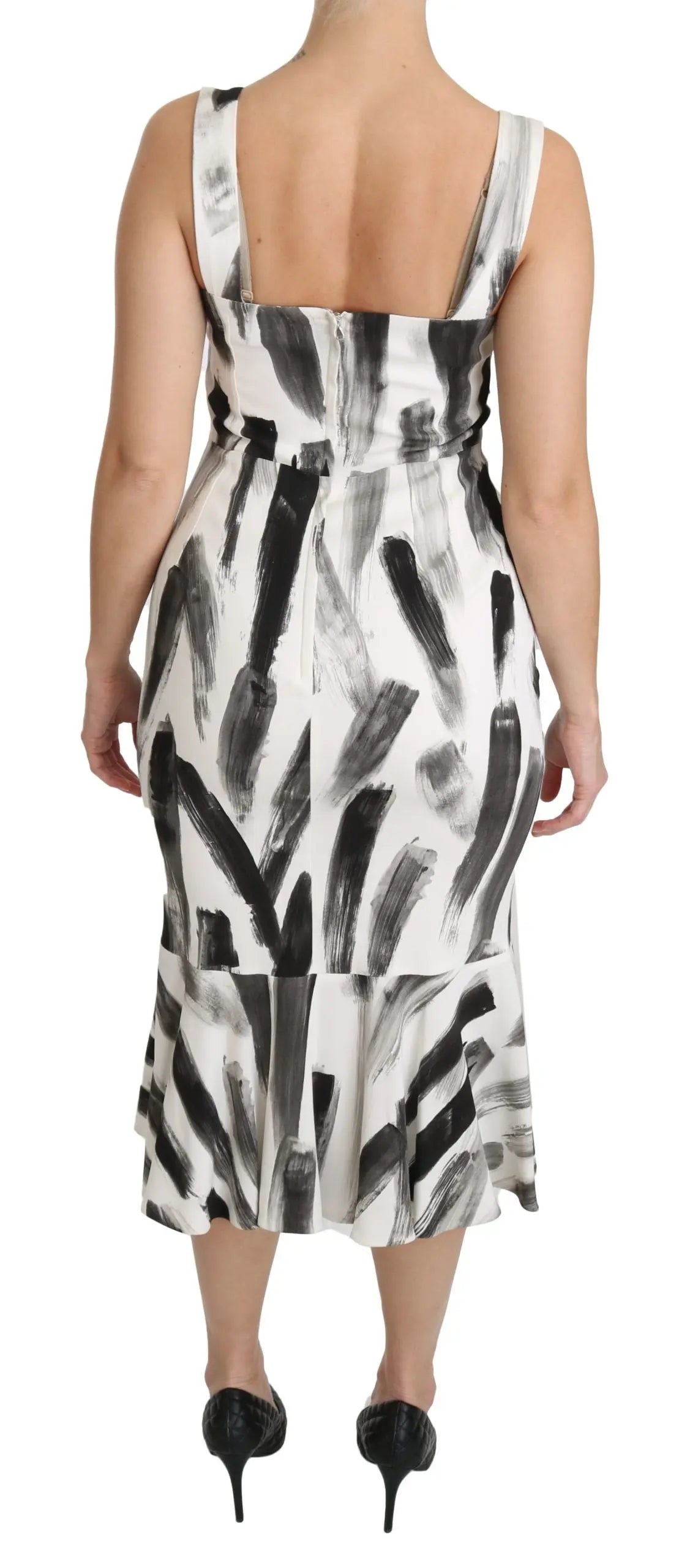 Robe Dolce & Gabbana Sheath midi blanc noir Dolce & Gabbana
