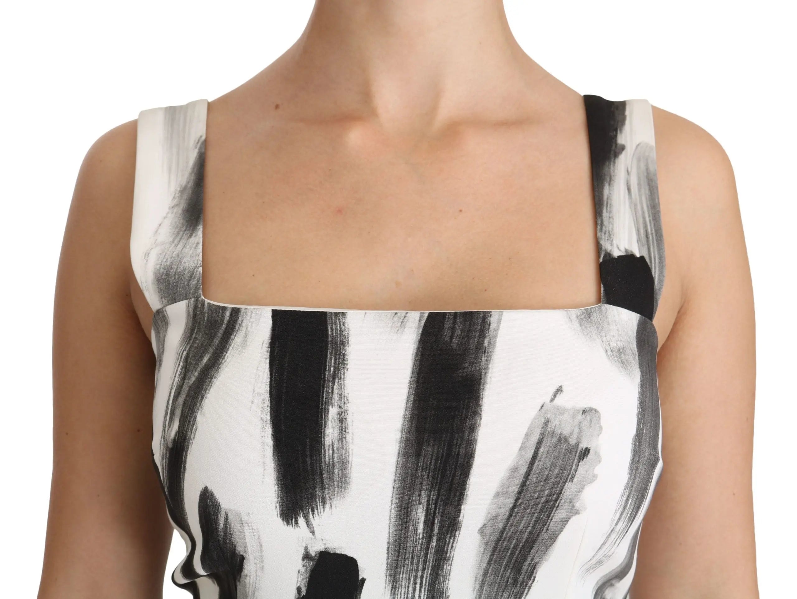 Robe Dolce & Gabbana Sheath midi blanc noir Dolce & Gabbana