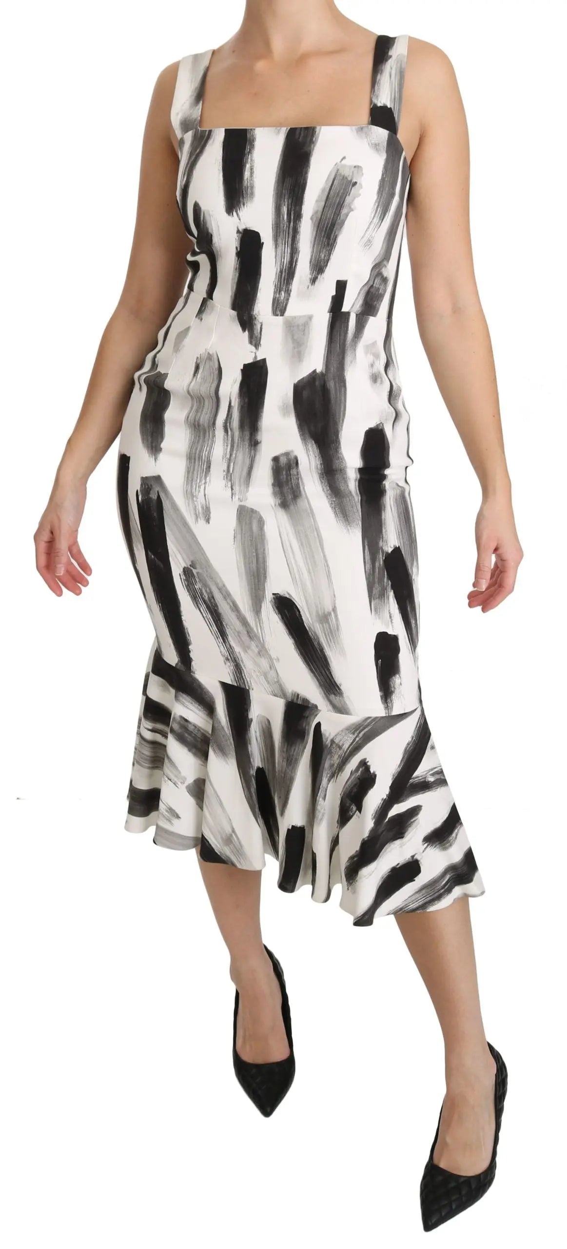 Robe Dolce & Gabbana Sheath midi blanc noir Dolce & Gabbana