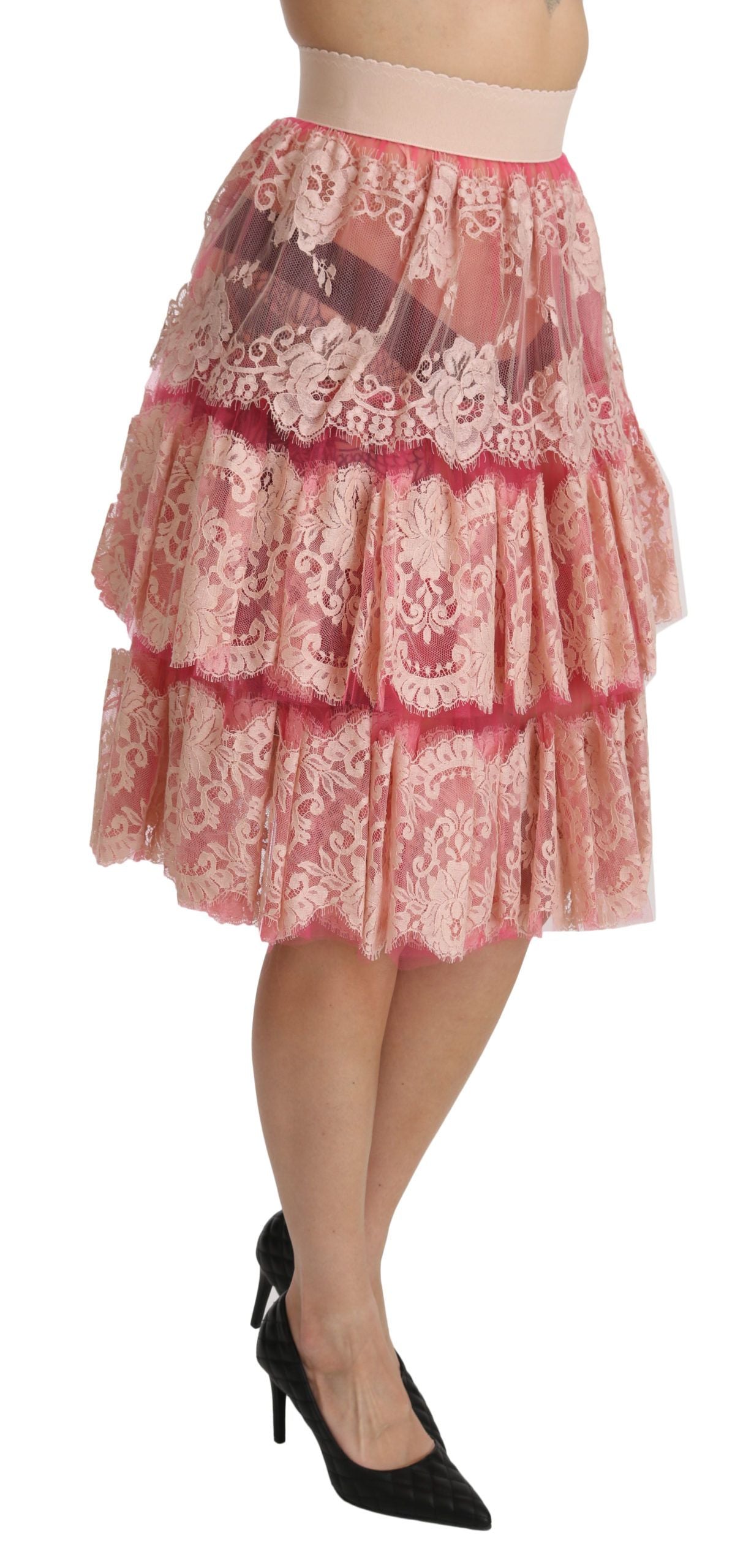 Jupe Dolce & Gabbana rose en dentelle