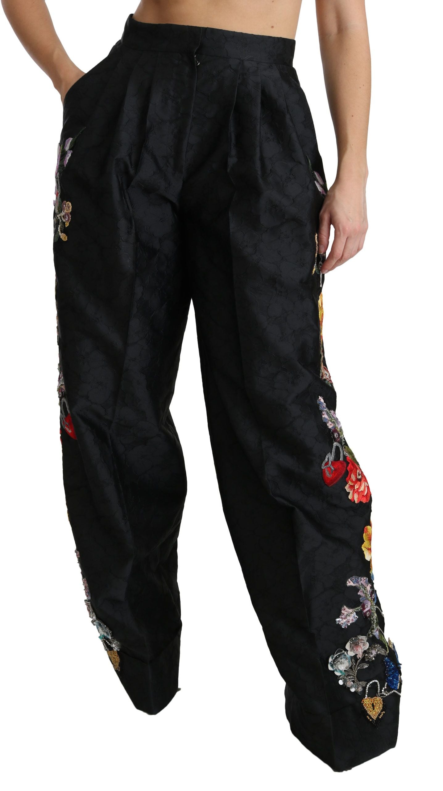 Pantalons Dolce & Gabbana floraux noirs