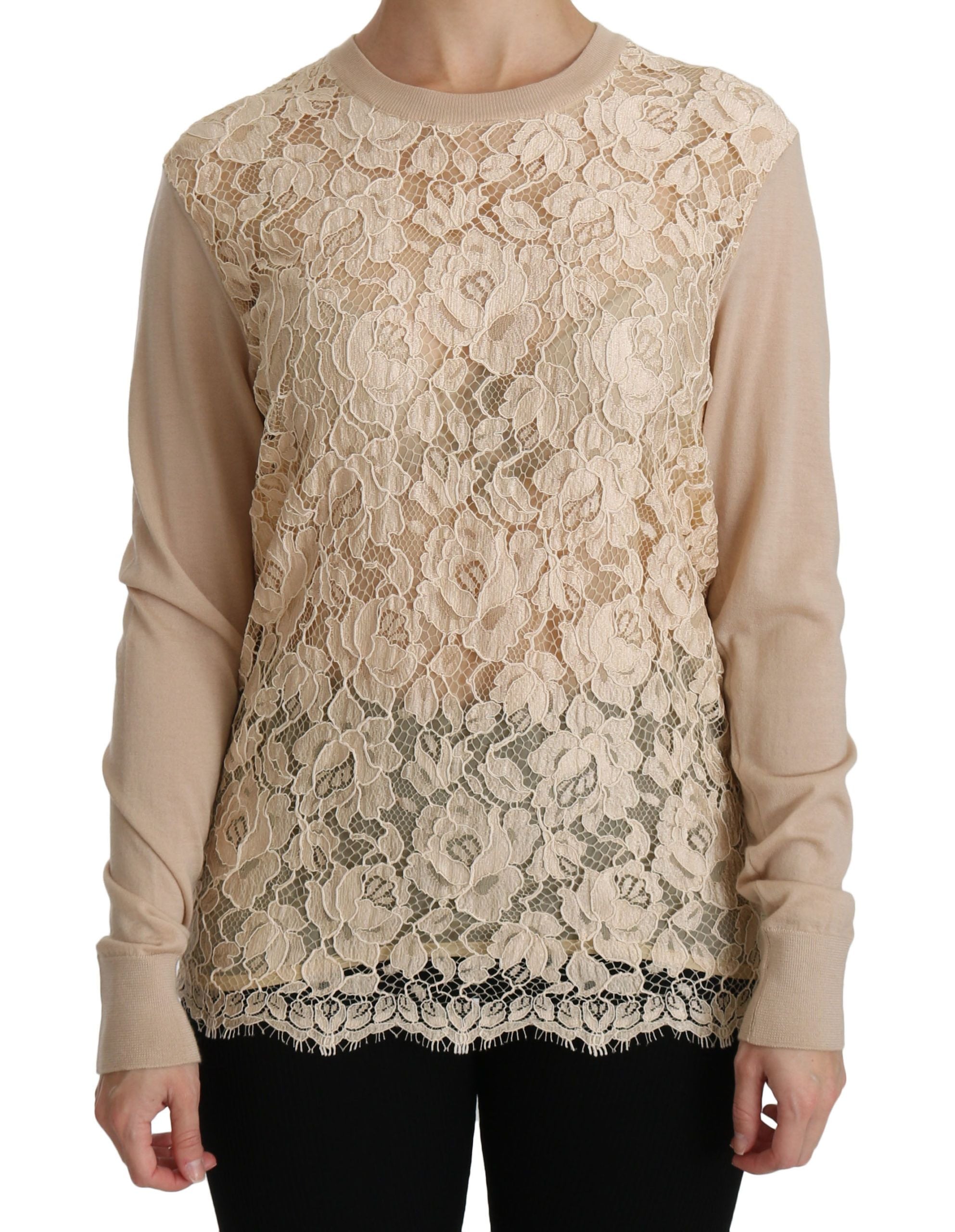 Blouse Dolce & Gabbana beige en dentelle
