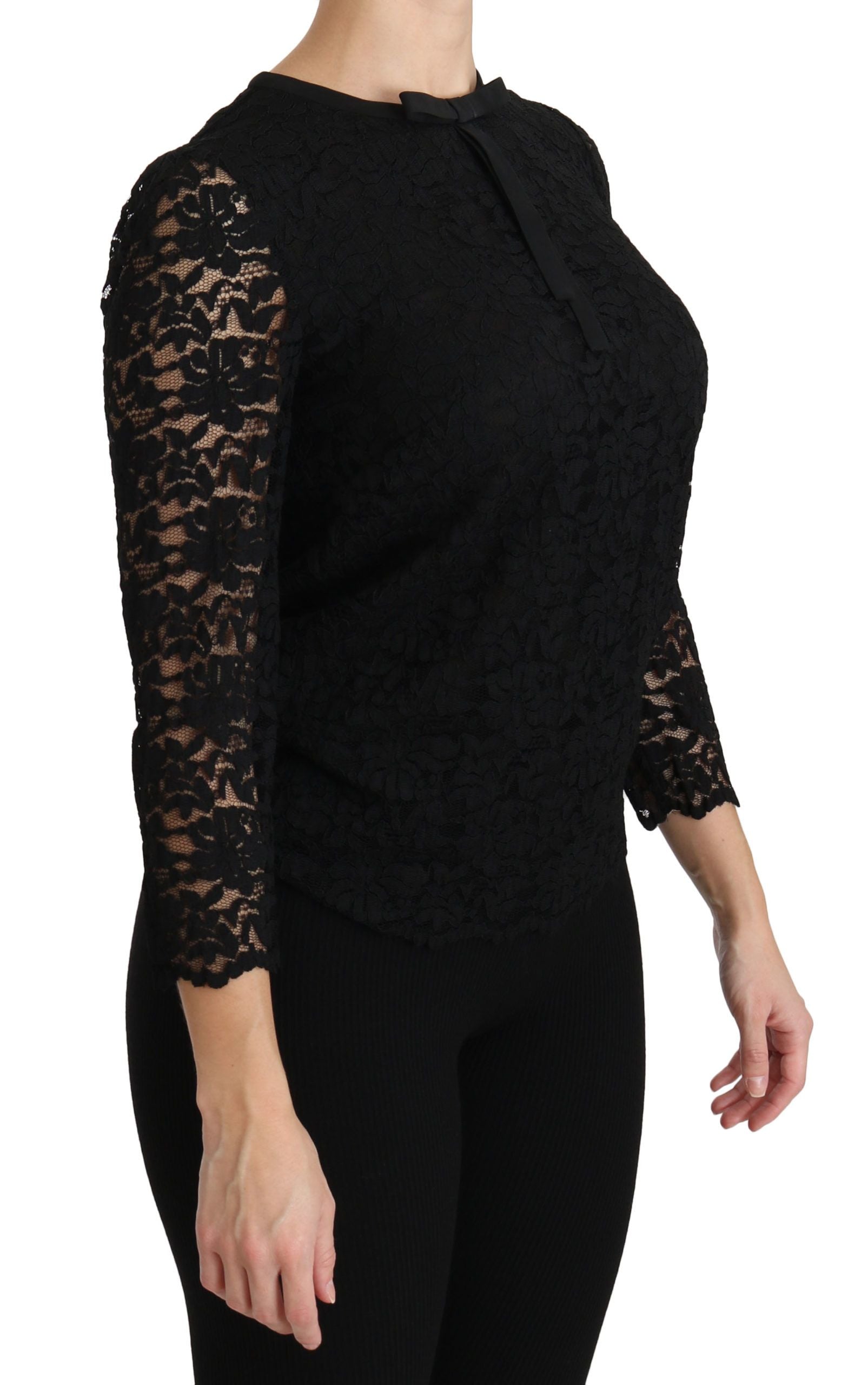 Blouse Dolce & Gabbana noire en dentelle