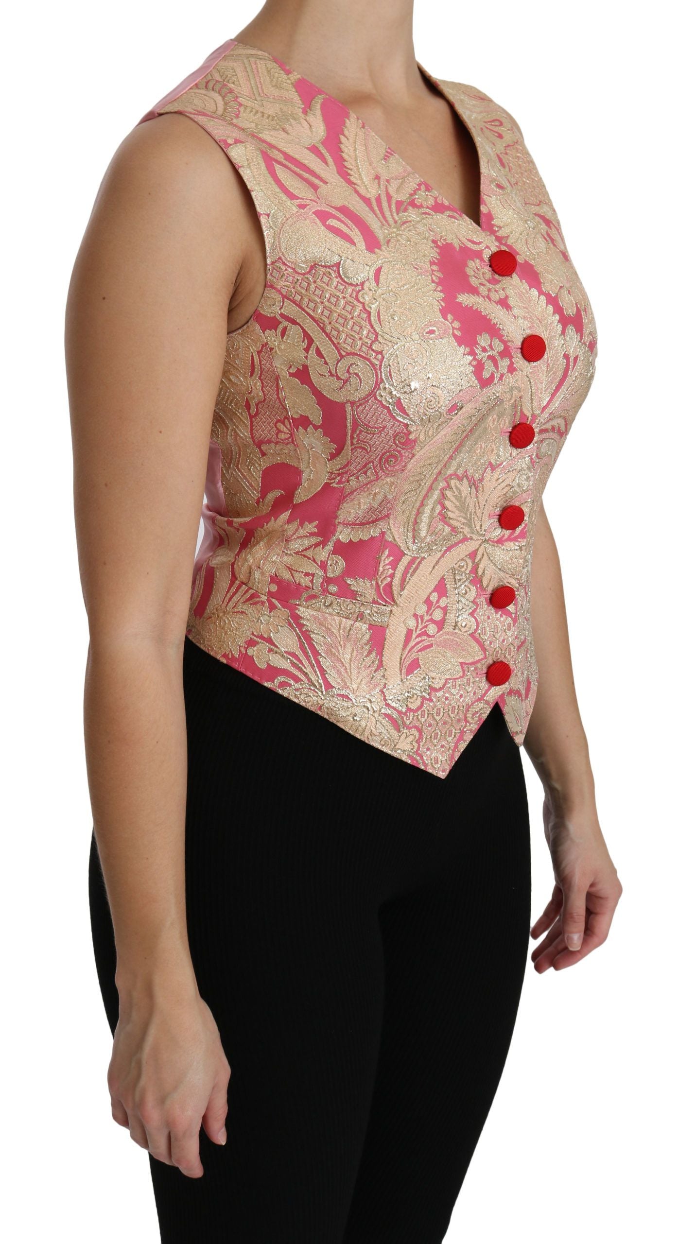 Veste Dolce & Gabbana brocard rose et or