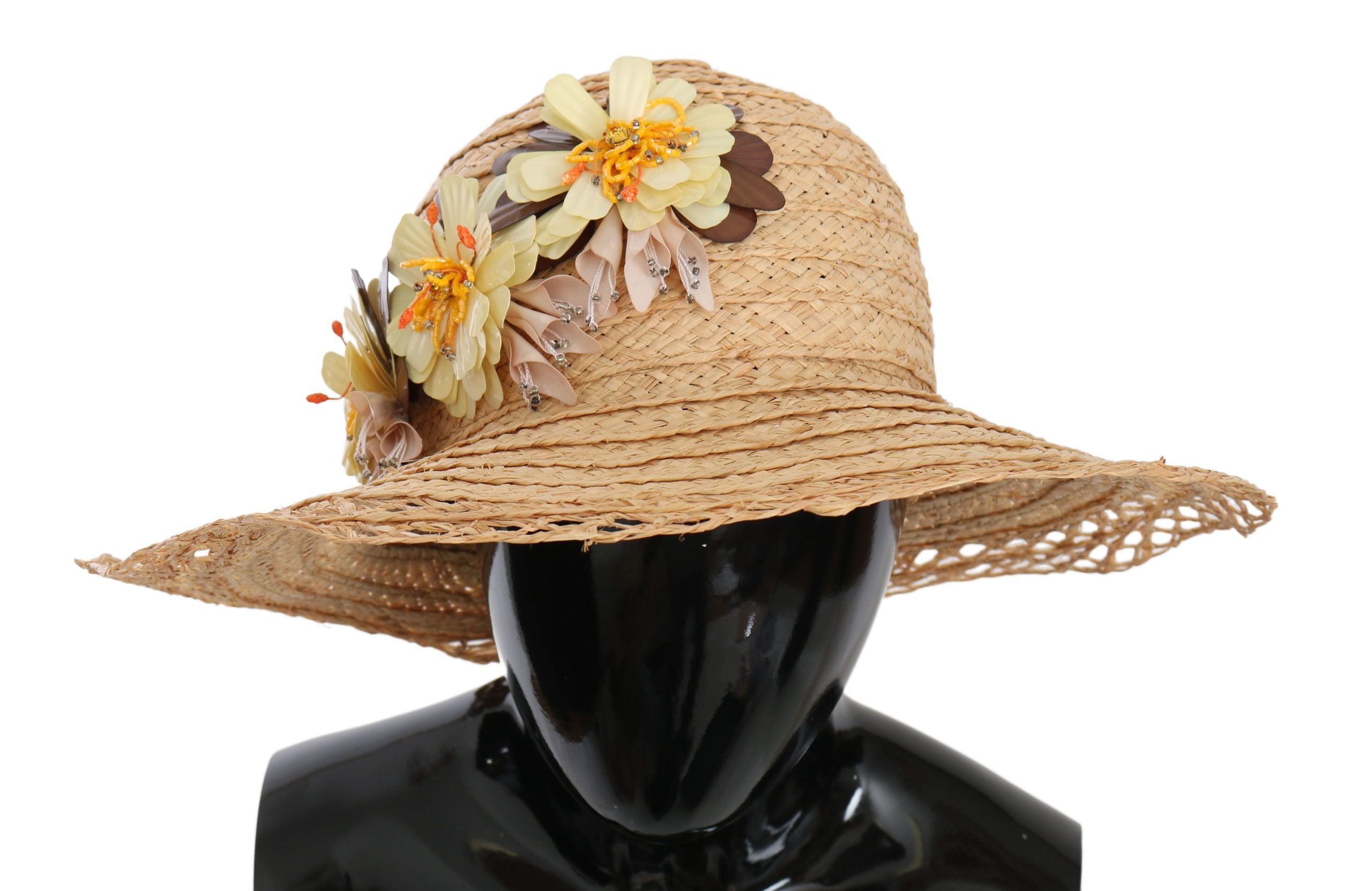 Chapeau Dolce & Gabbana à fleurs beige
