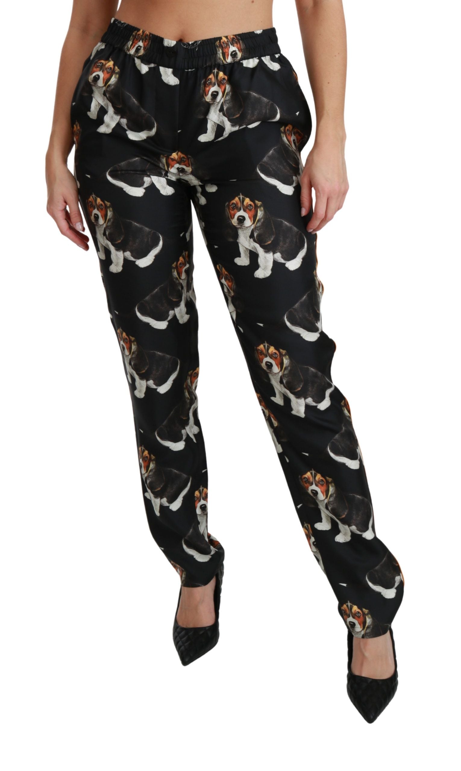 Pantalons Dolce & Gabbana à chien noir