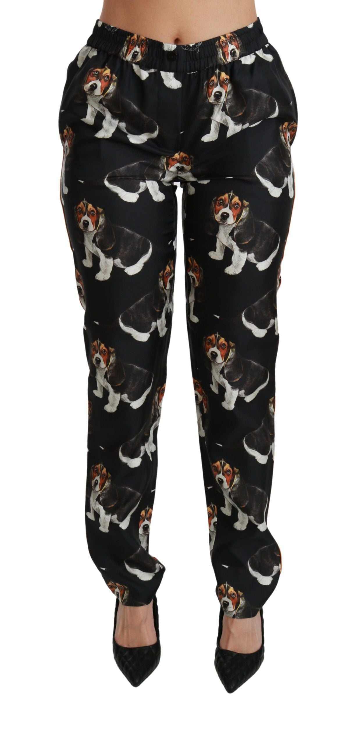 Pantalons Dolce & Gabbana à chien noir