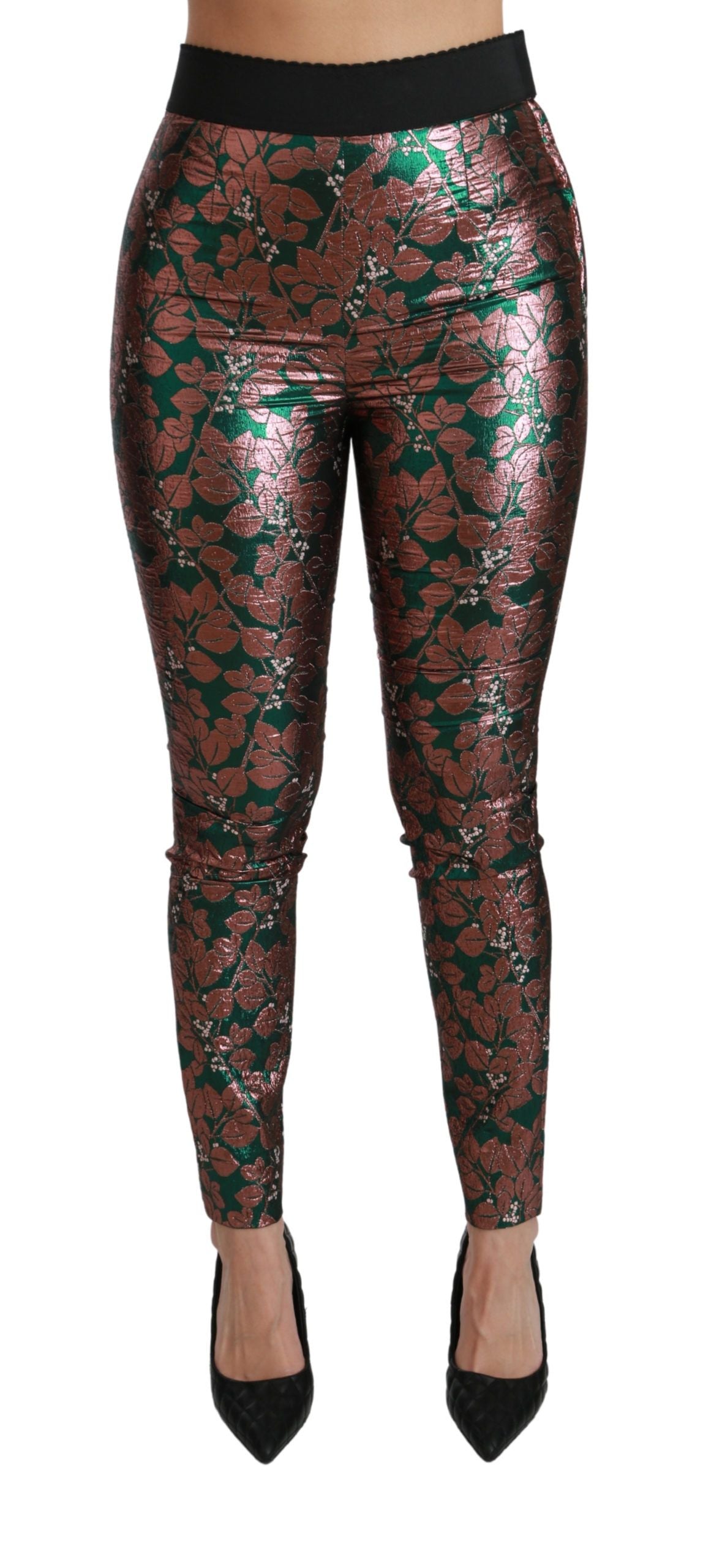 Pantalons Dolce & Gabbana feuilles vertes bronze