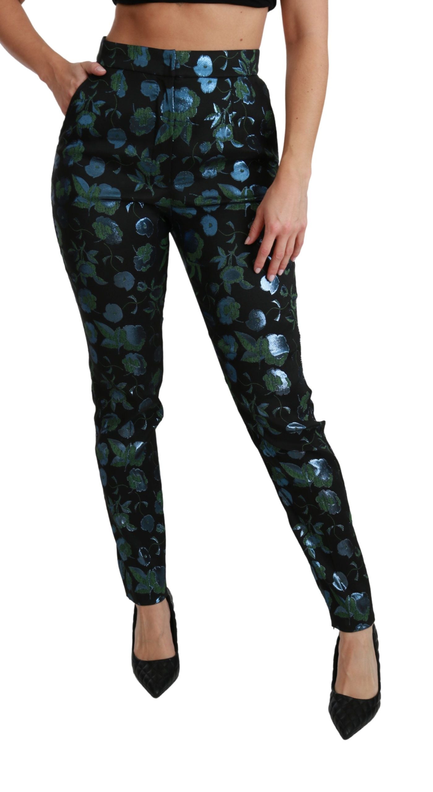 Pantalon Dolce & Gabbana slim noir floral