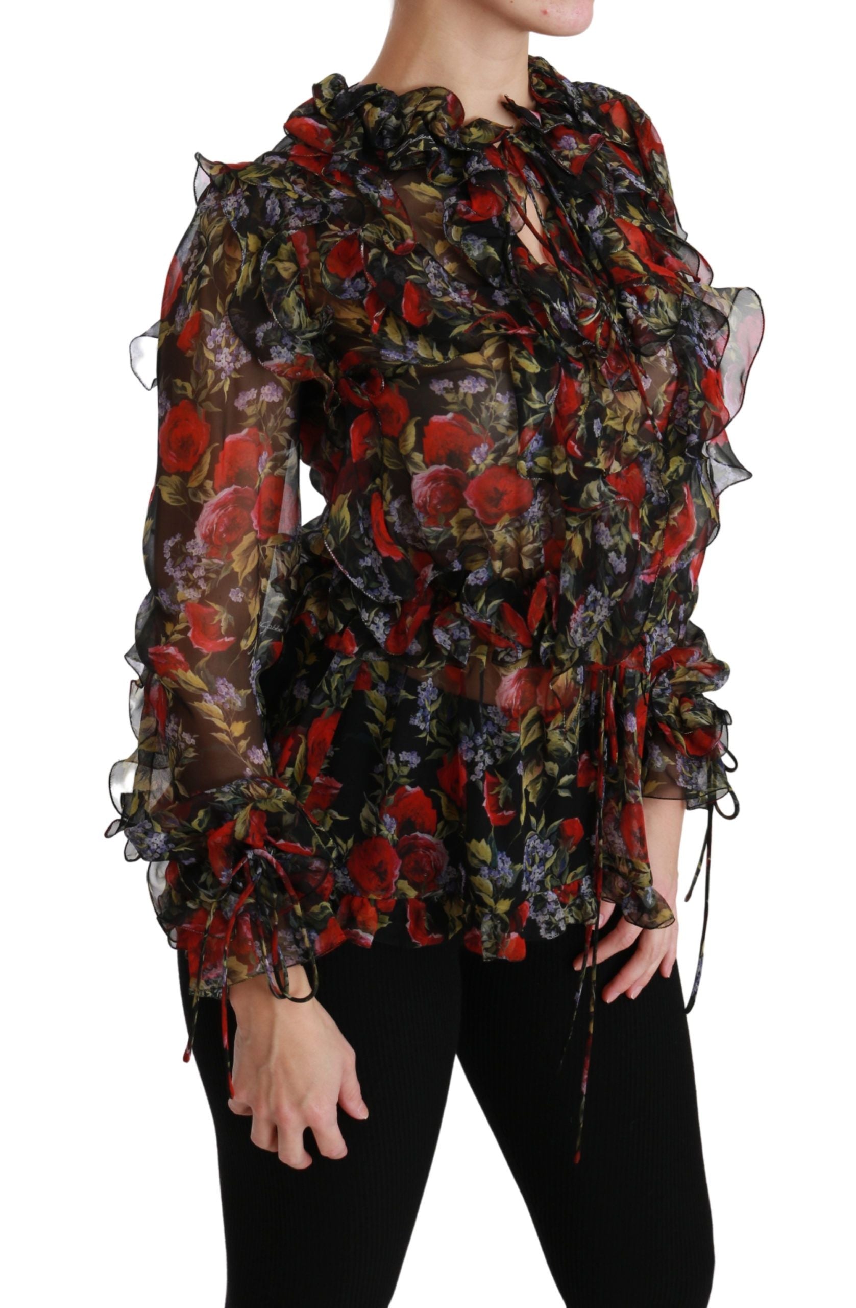 Blouse Dolce & Gabbana à fleurs noires
