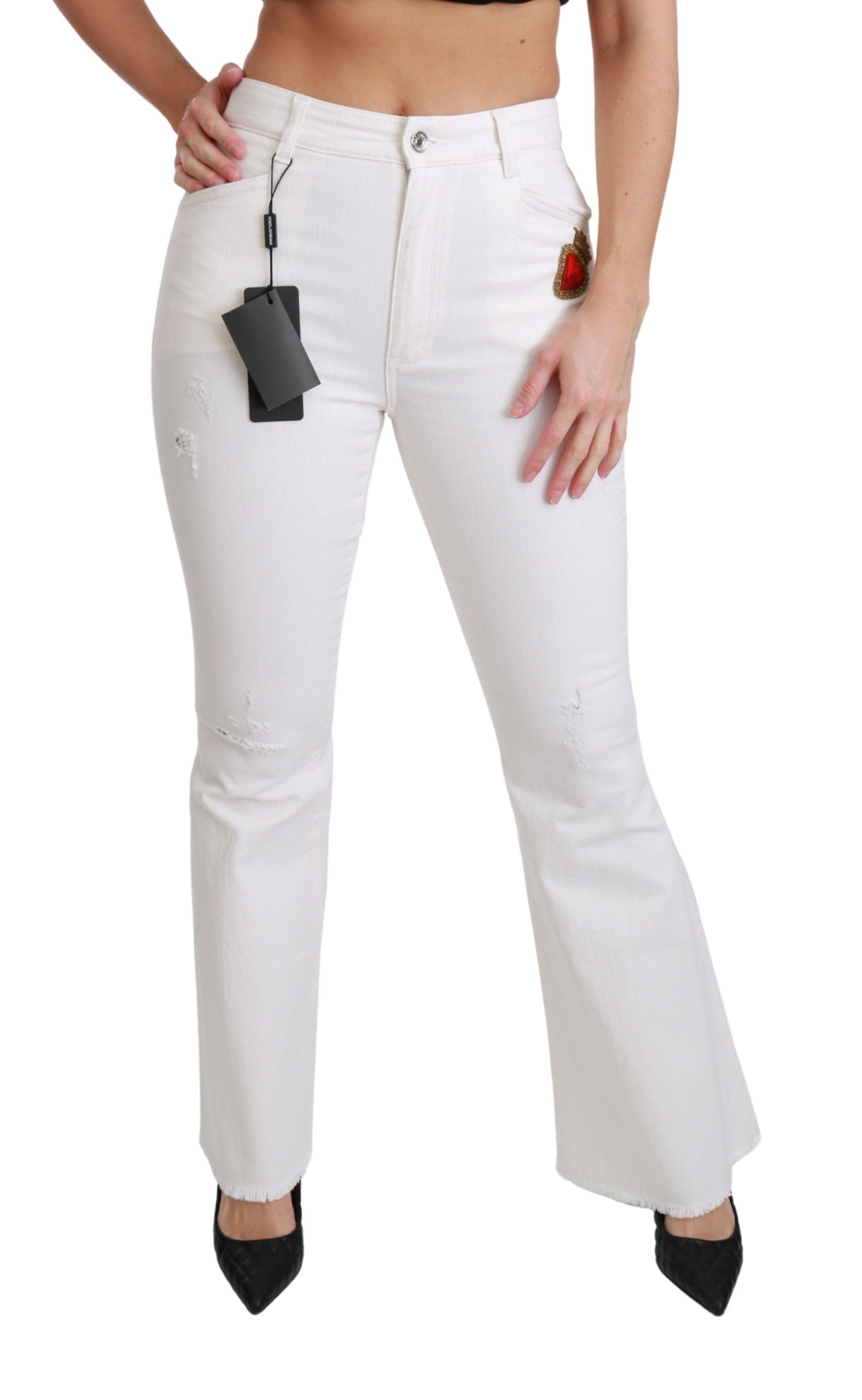 Pantalons Dolce & Gabbana flared blancs