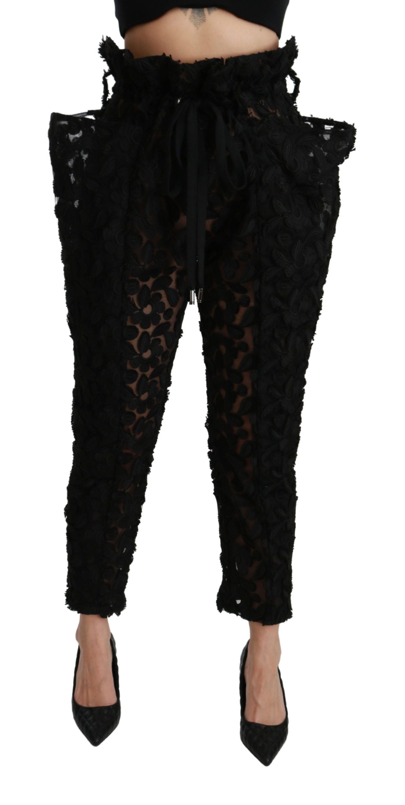Pantalons Dolce & Gabbana noirs en dentelle