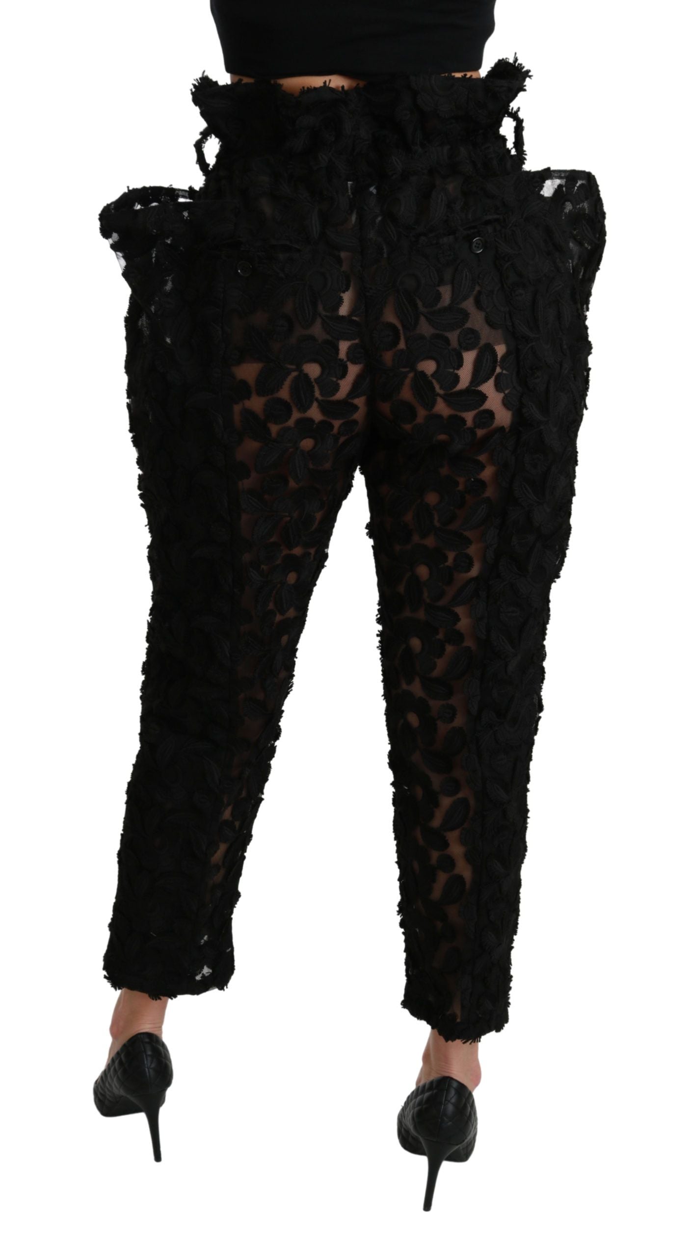 Pantalons Dolce & Gabbana noirs en dentelle