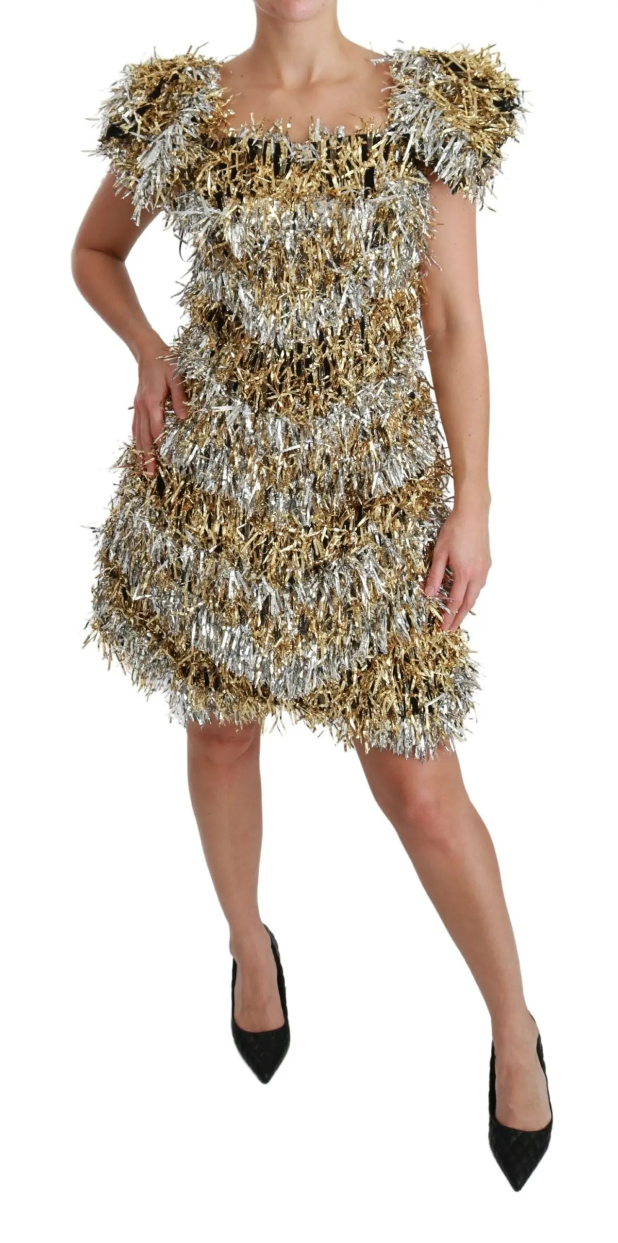 Robe Dolce & Gabbana mini argent et or Dolce & Gabbana
