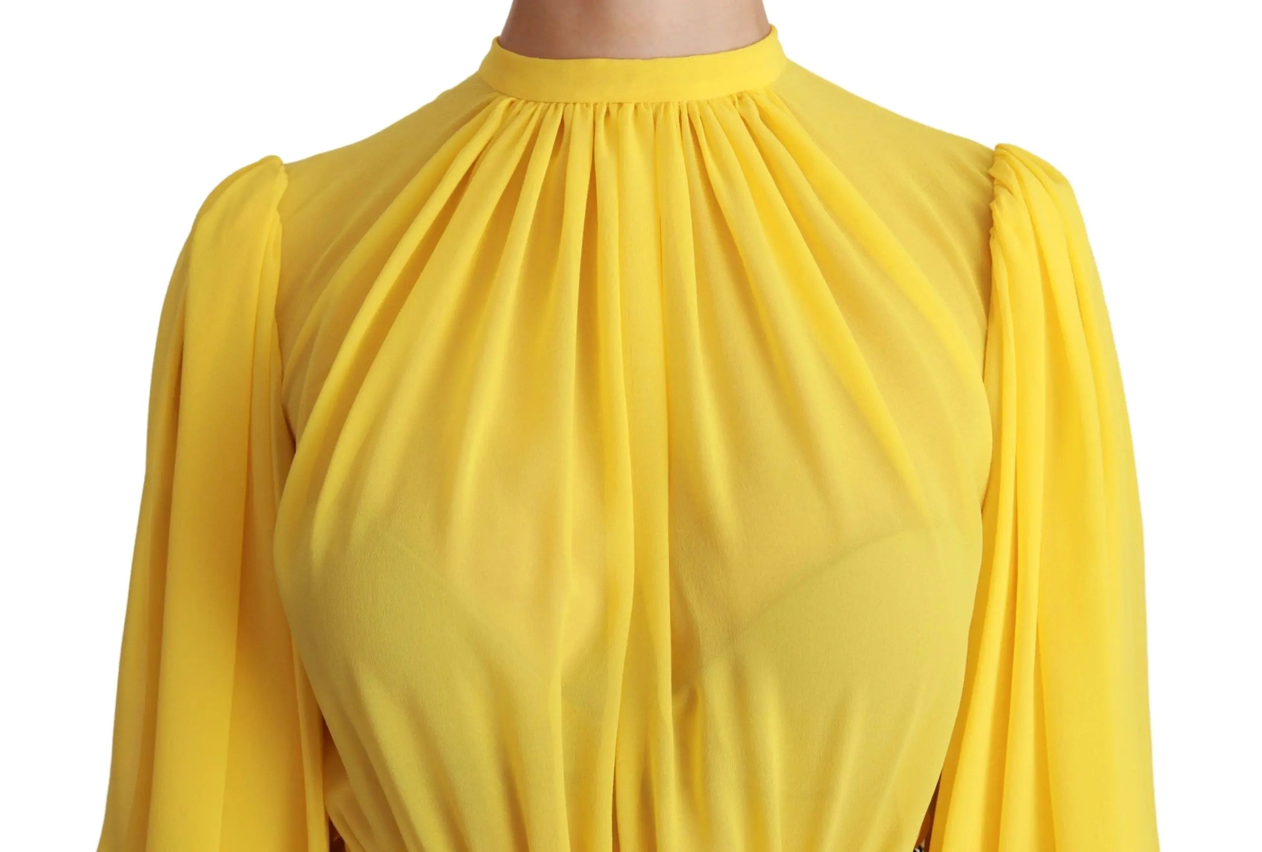 Robe Dolce & Gabbana Pleated A-line jaune Dolce & Gabbana
