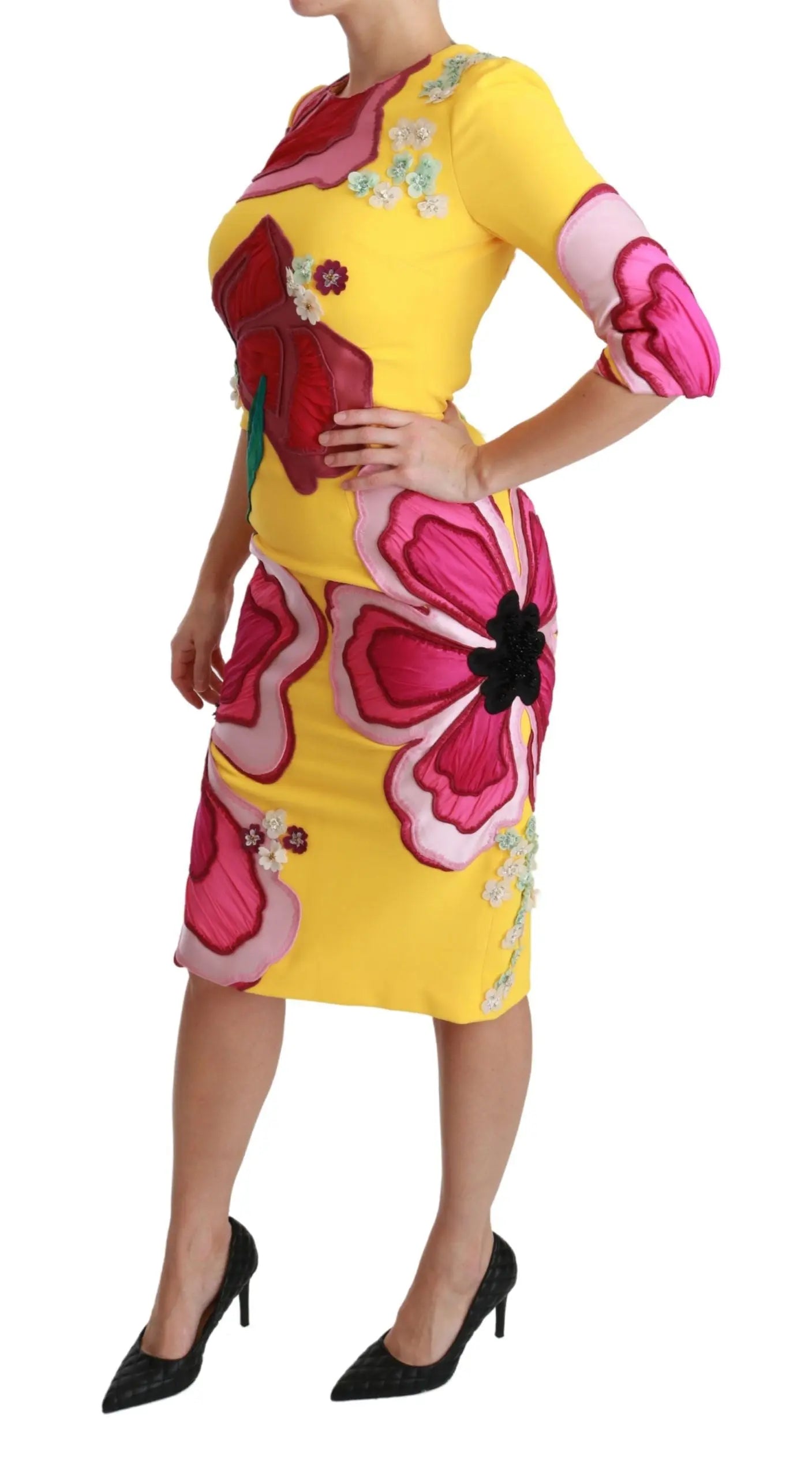 Robe Dolce & Gabbana Bodycon jaune Dolce & Gabbana