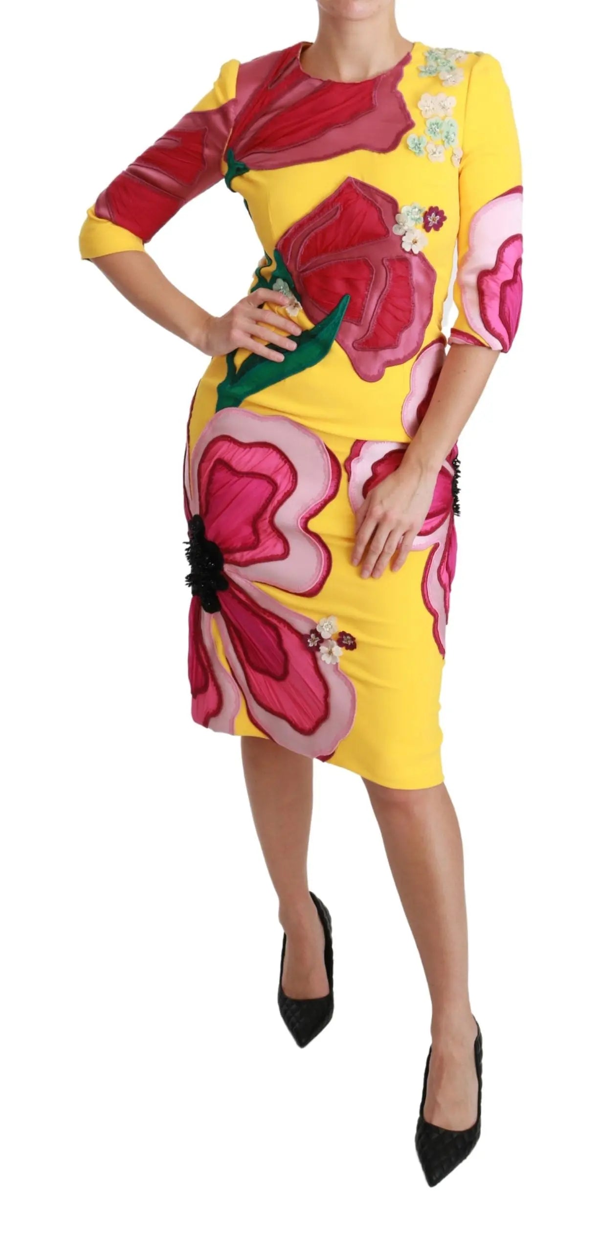 Robe Dolce & Gabbana Bodycon jaune Dolce & Gabbana