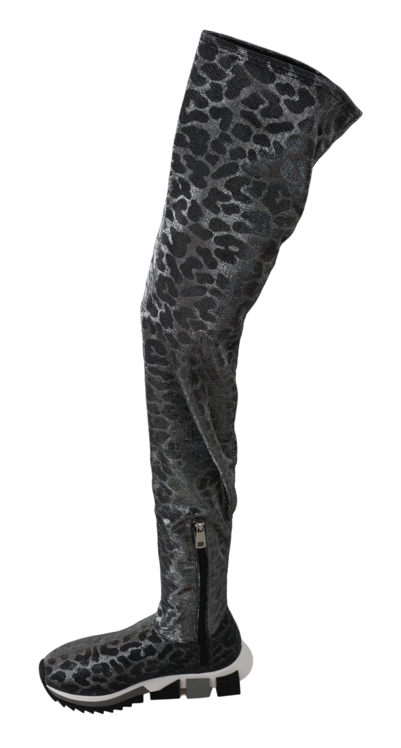 Bottines Dolce & Gabbana grises léopard