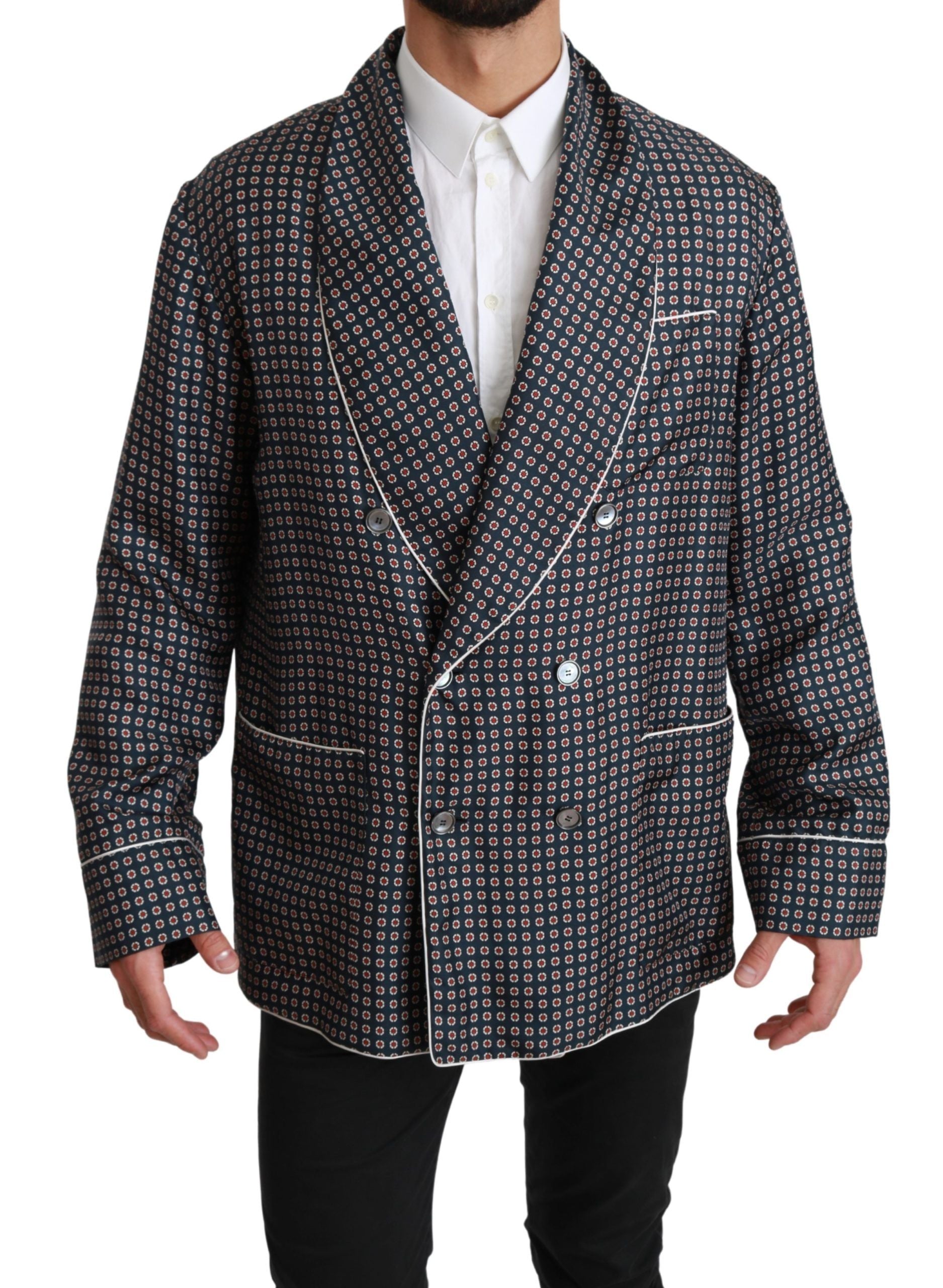 Manteau Dolce & Gabbana patterned bleu marine