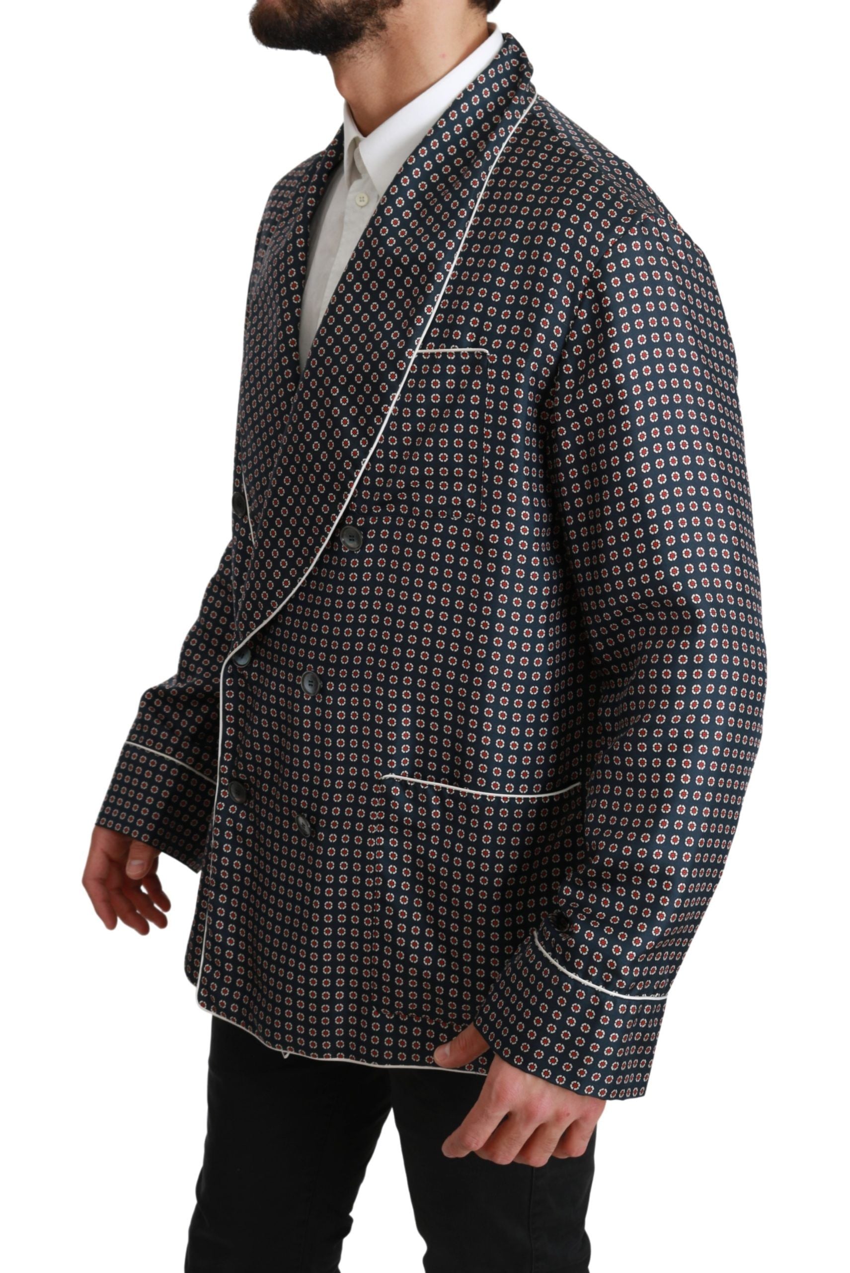 Manteau Dolce & Gabbana patterned bleu marine