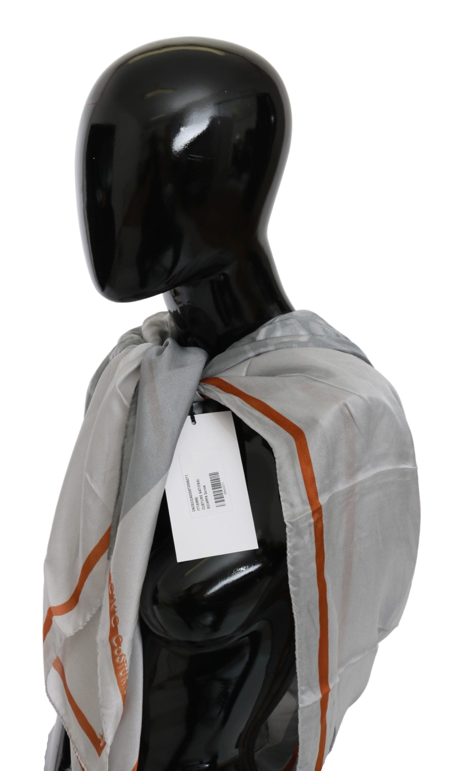 Foulard C'n'c Costume National floral gris orange