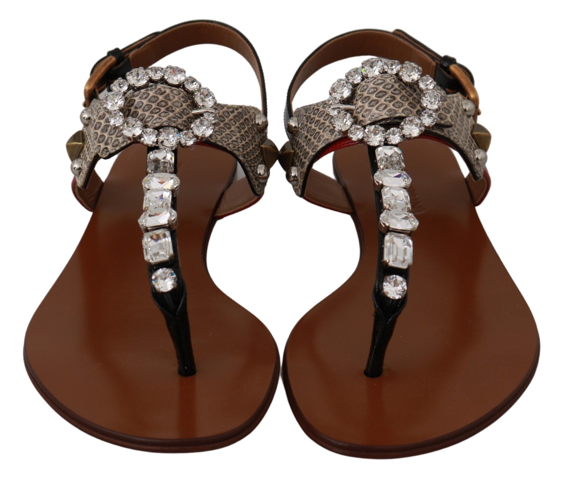 Sandales Dolce & Gabbana en cuir marron