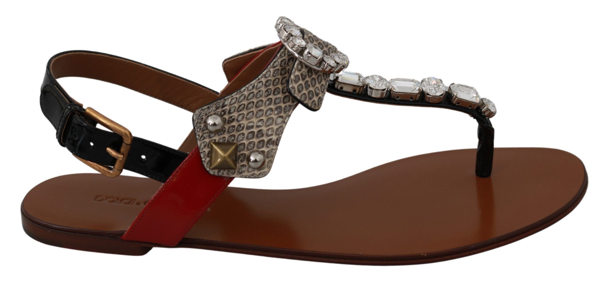 Sandales Dolce & Gabbana en cuir marron