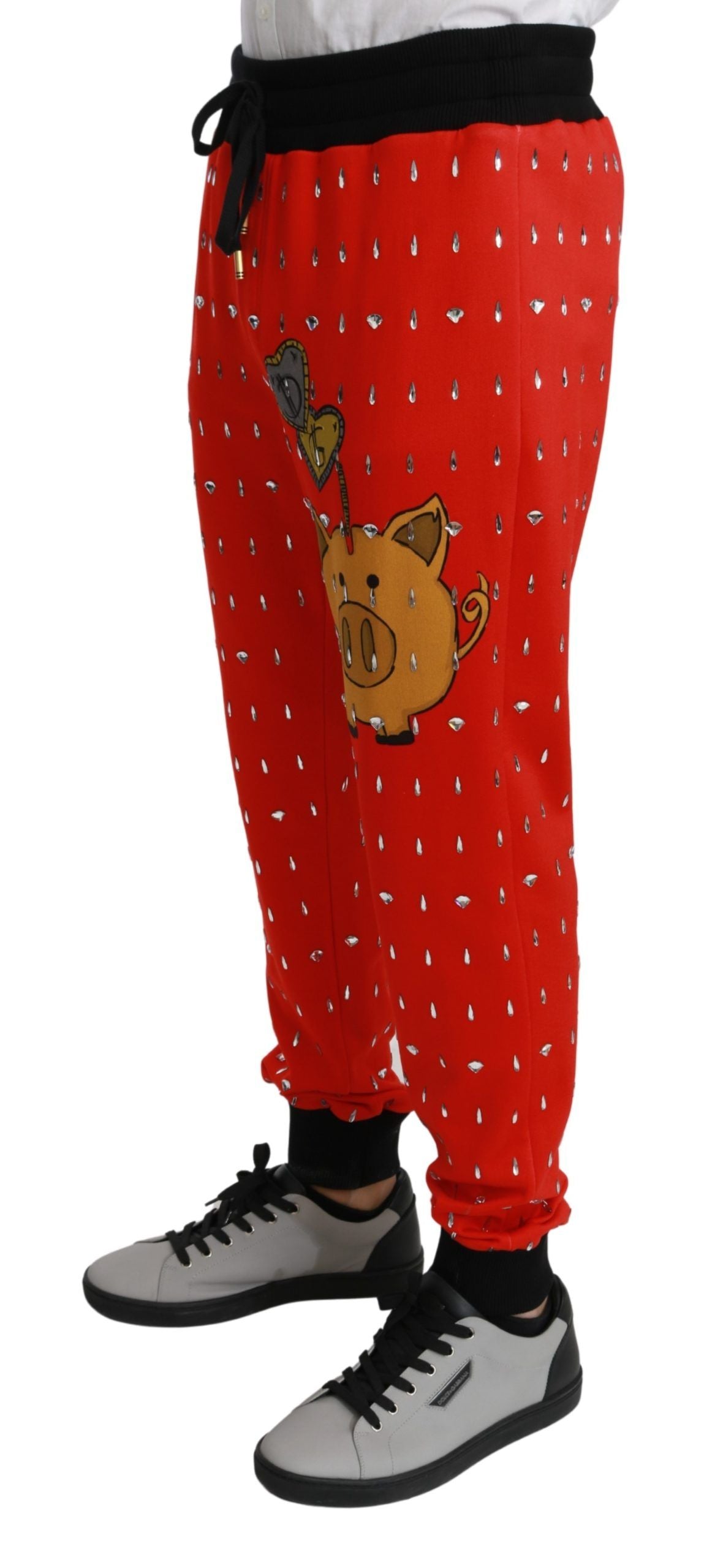 Pantalons Dolce & Gabbana rouges piggy bank