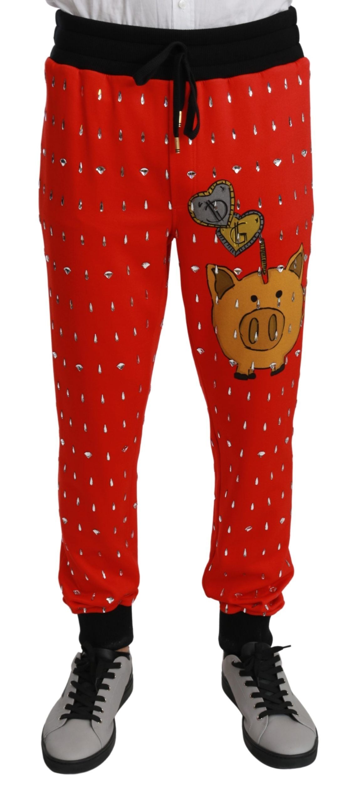 Pantalons Dolce & Gabbana rouges piggy bank