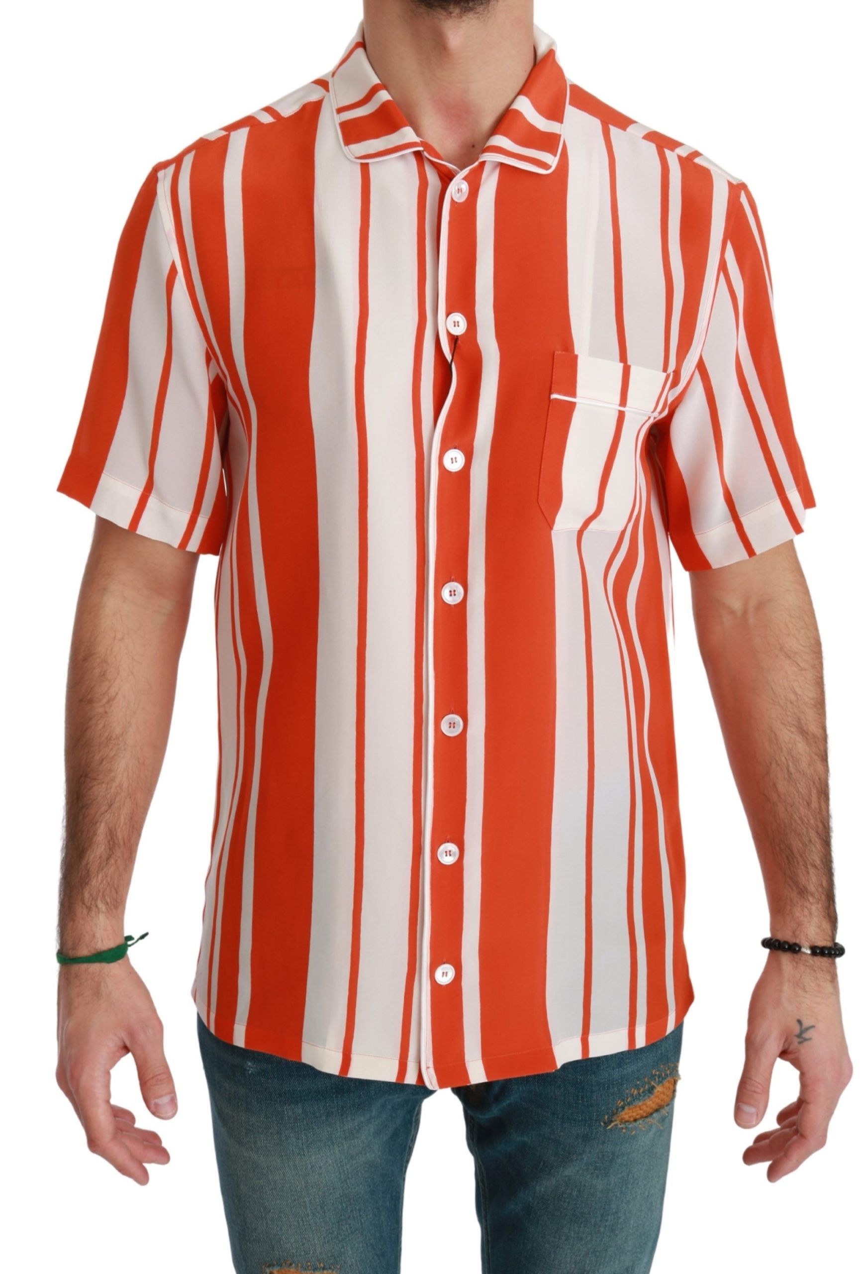 Chemise Dolce & Gabbana à rayures orange et blanches
