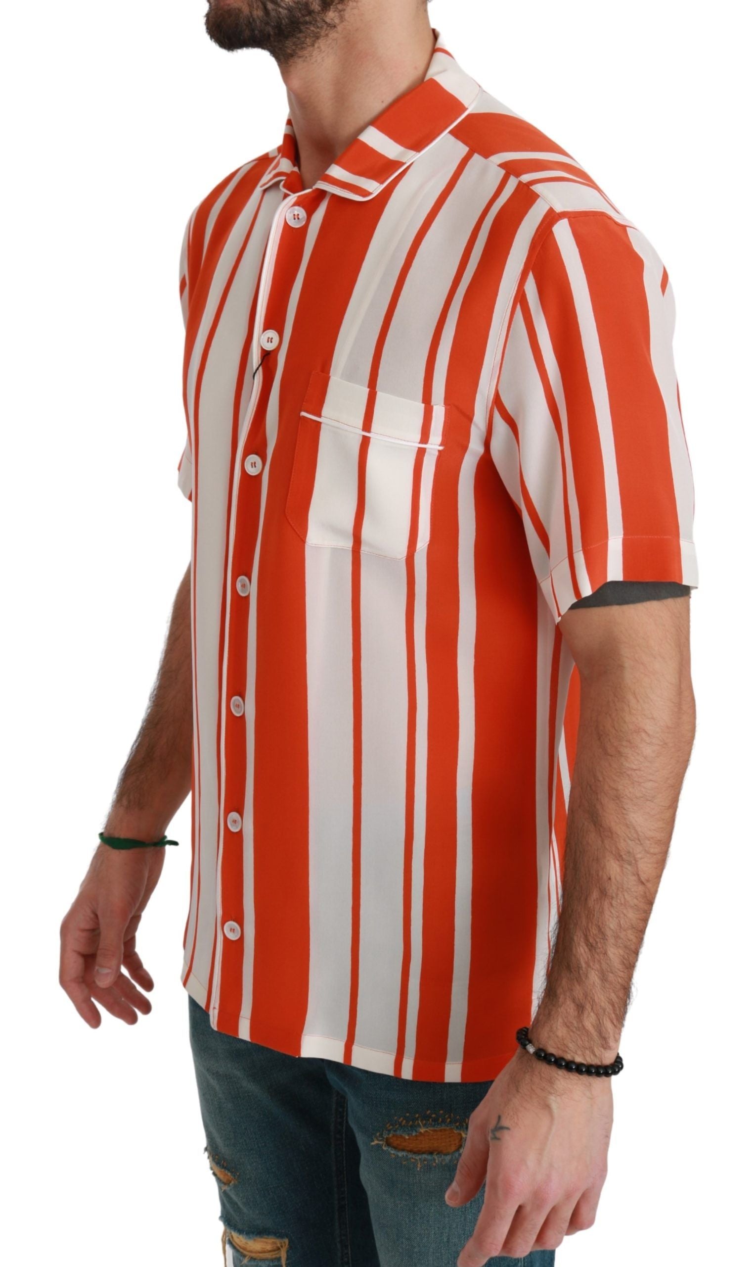 Chemise Dolce & Gabbana à rayures orange et blanches