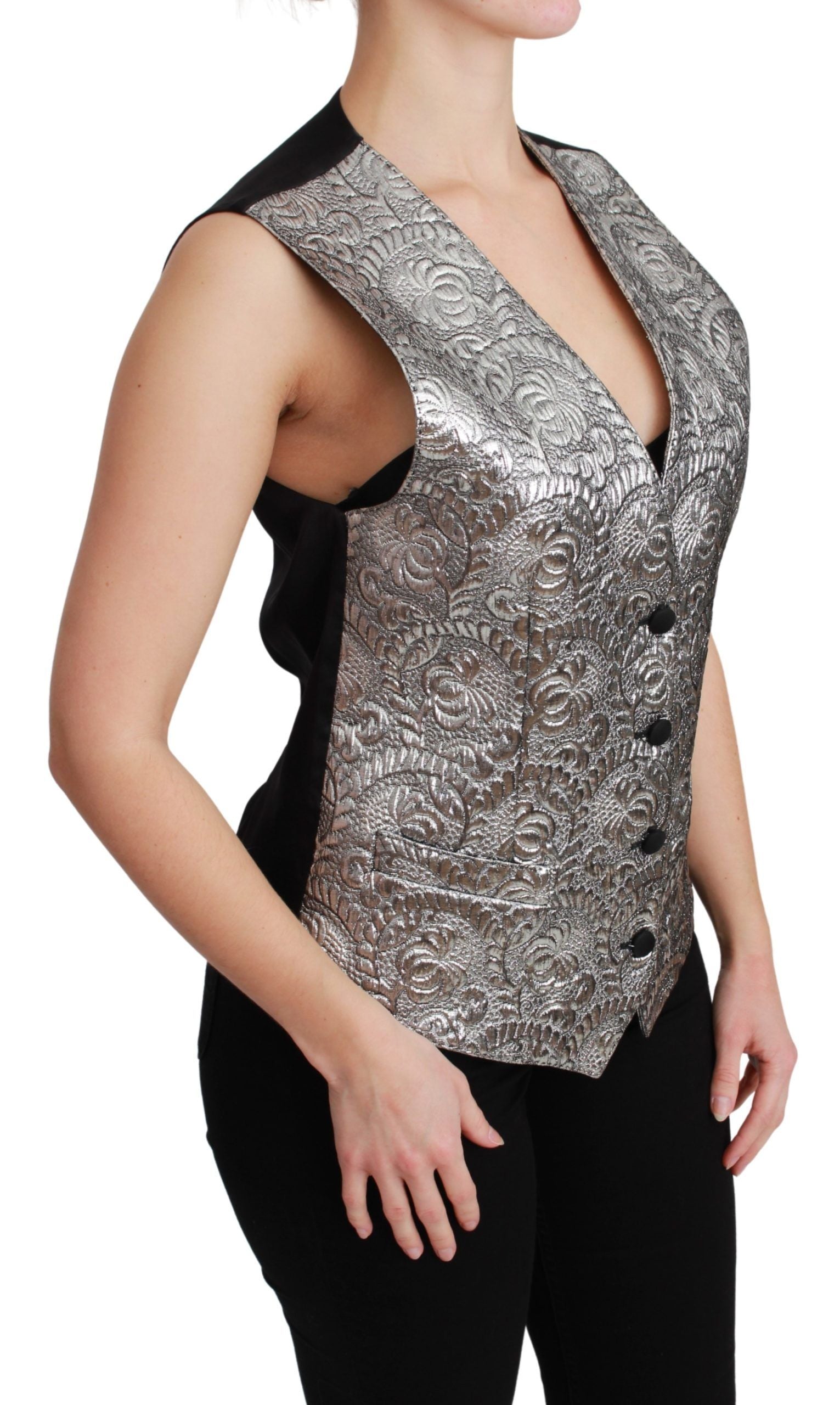 Top Dolce & Gabbana métallisé argent