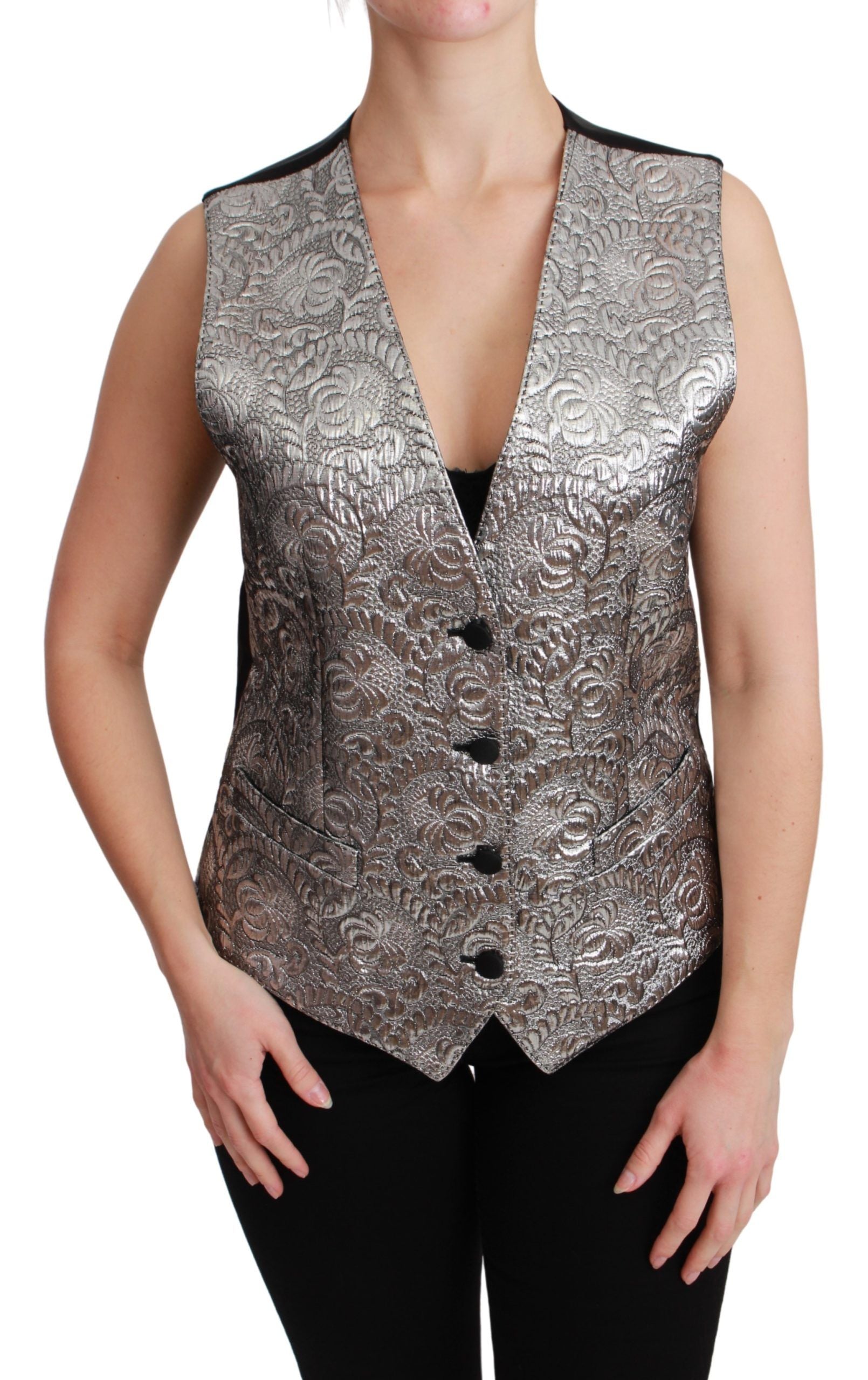 Top Dolce & Gabbana métallisé argent