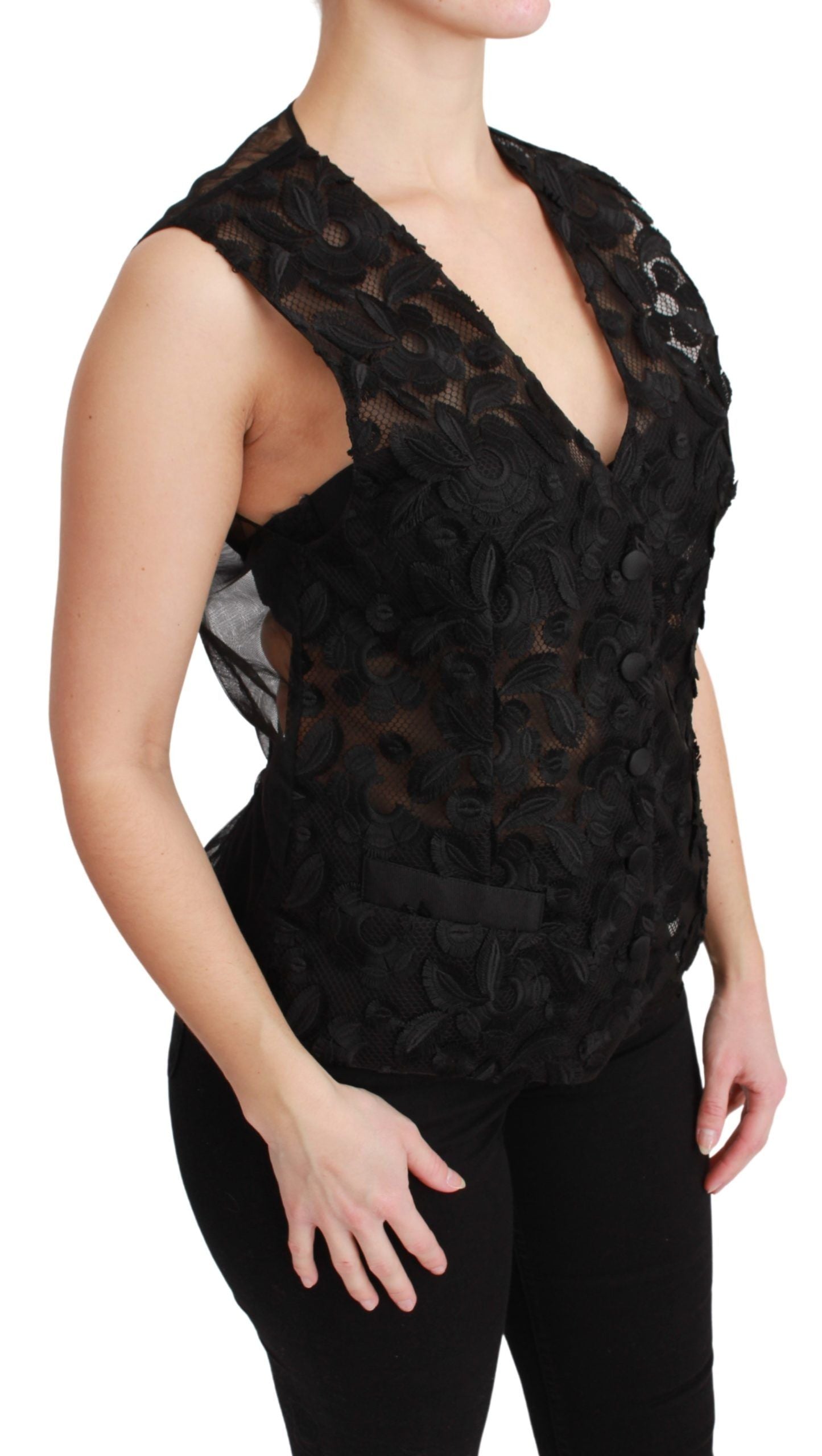 Gilet Dolce & Gabbana floral noir