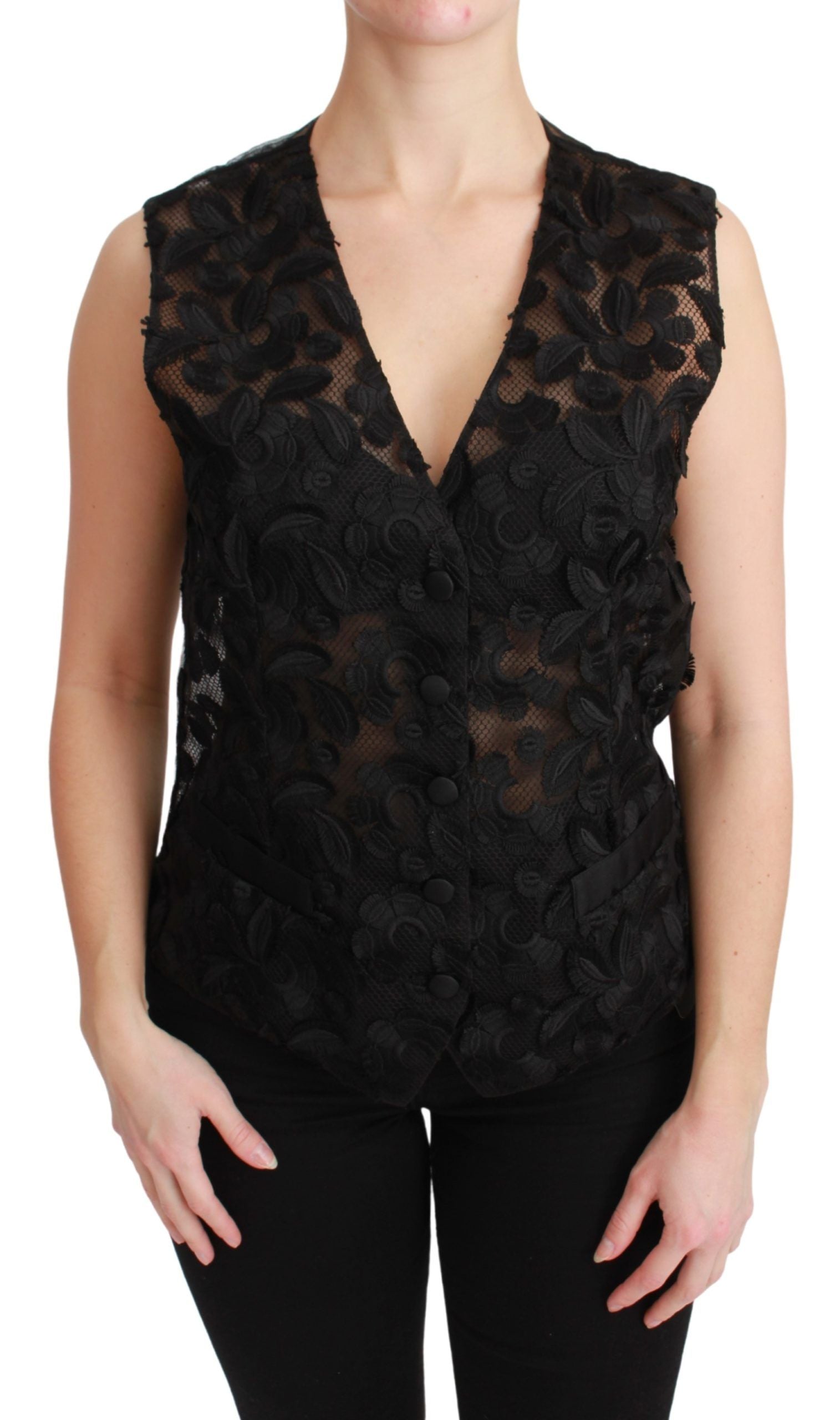 Gilet Dolce & Gabbana floral noir