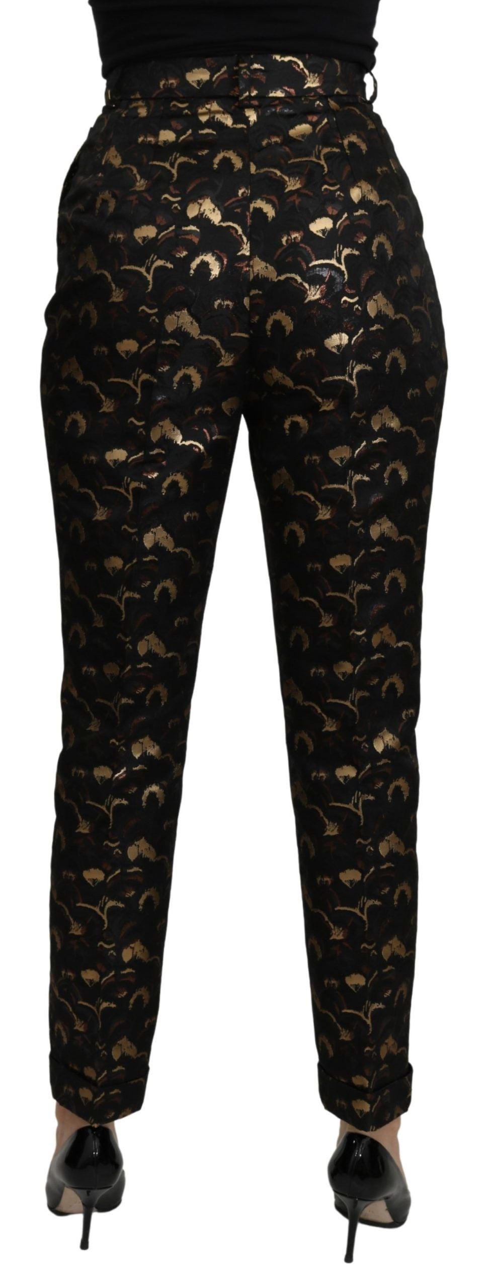 Pantalon Dolce & Gabbana brocart noir et or