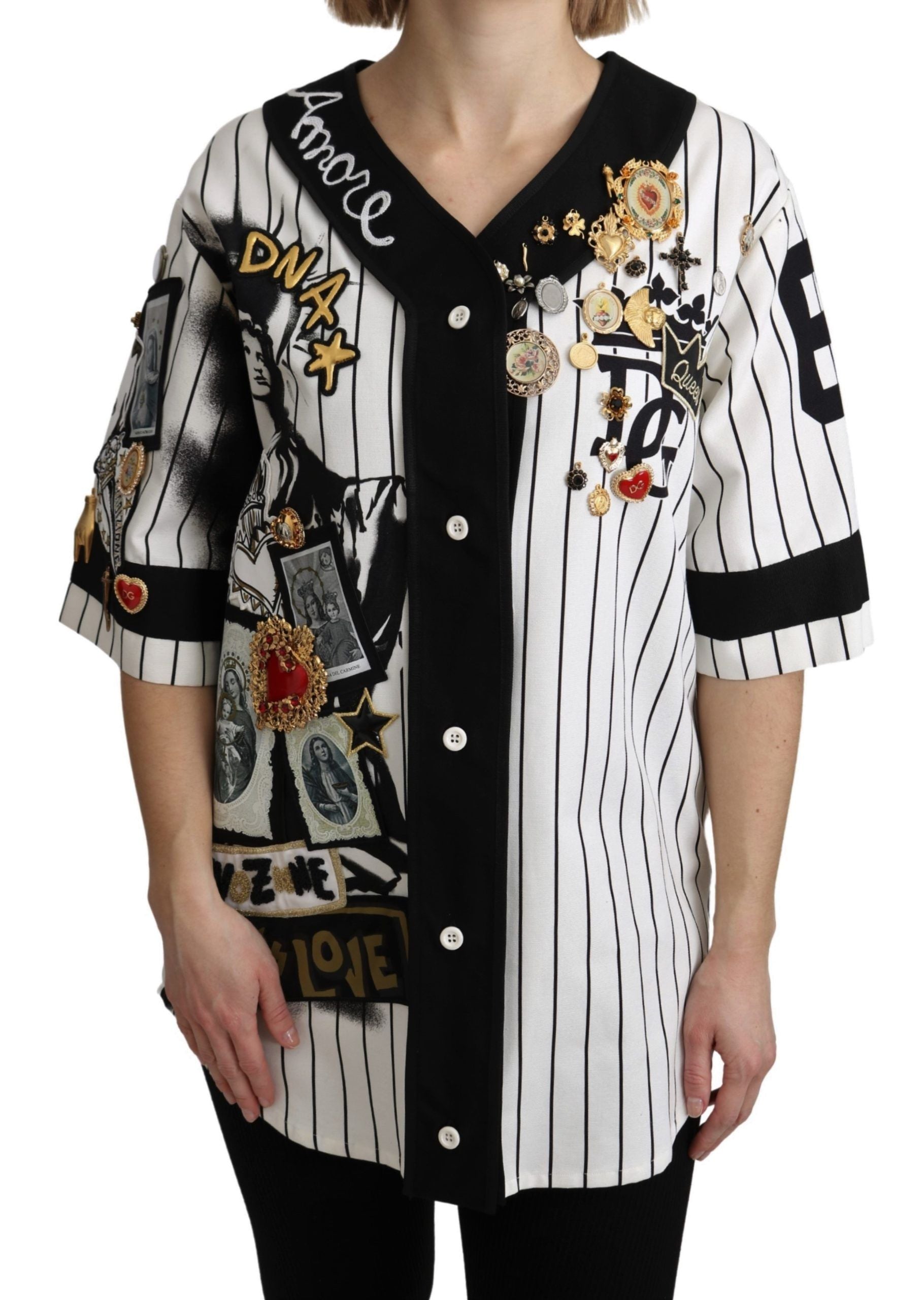 Chemisier Dolce & Gabbana Amore blanc et noir
