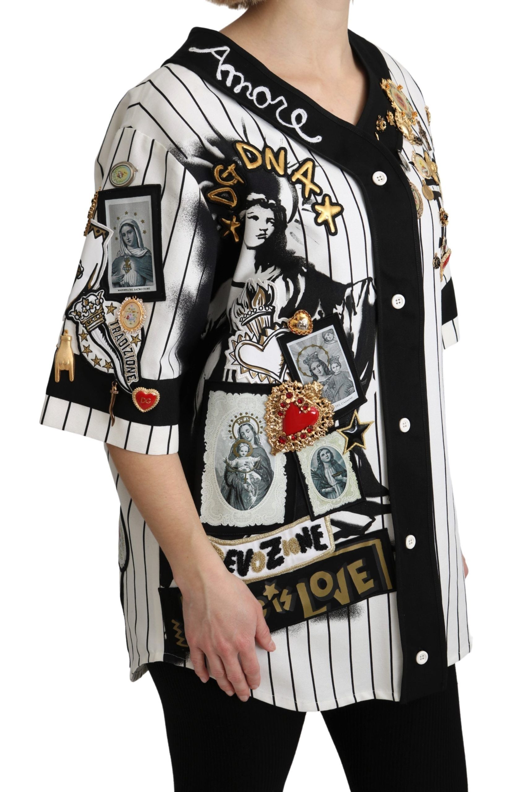 Chemisier Dolce & Gabbana Amore blanc et noir