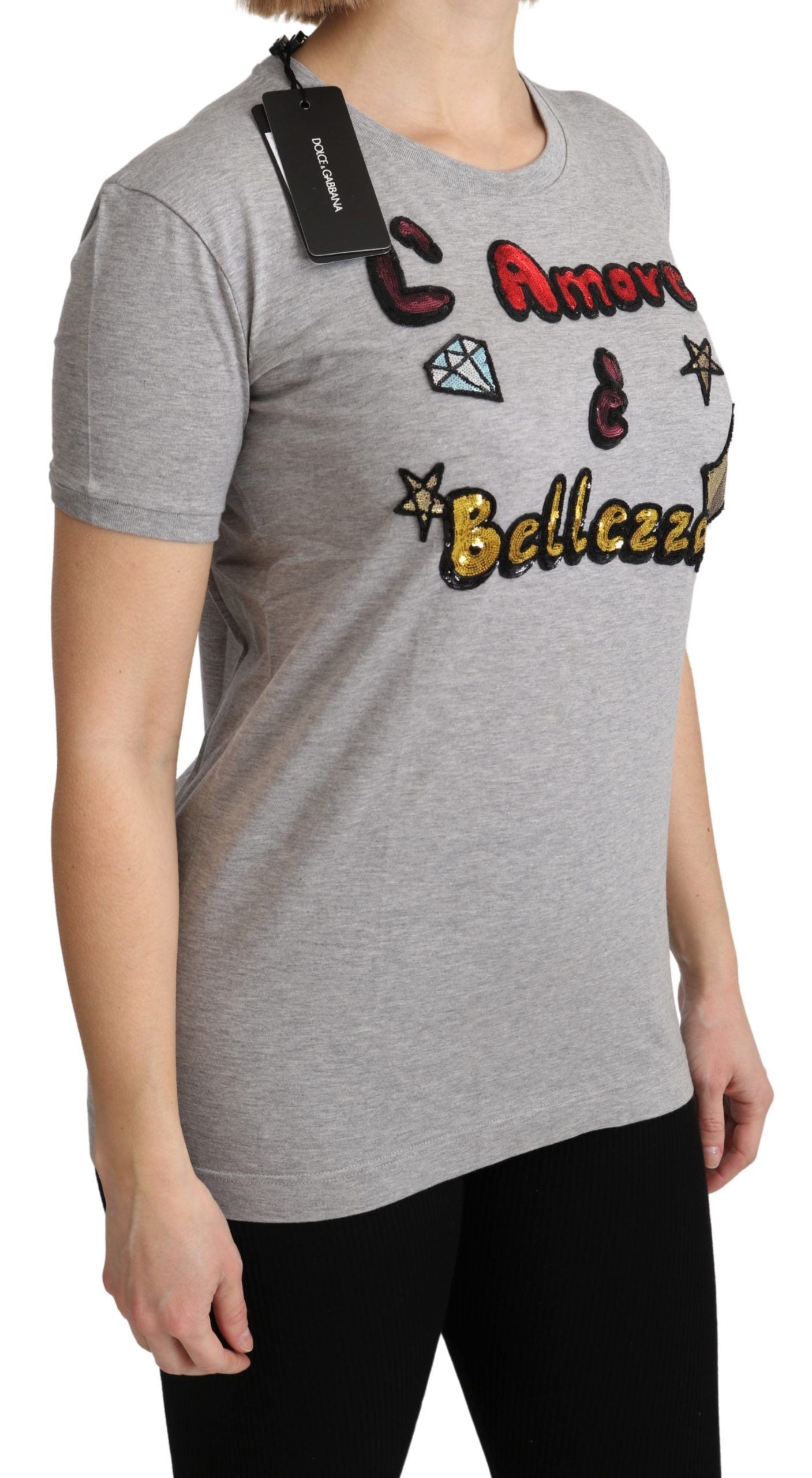 T-shirt Dolce & Gabbana L’ Amore E’ Bellezza gris