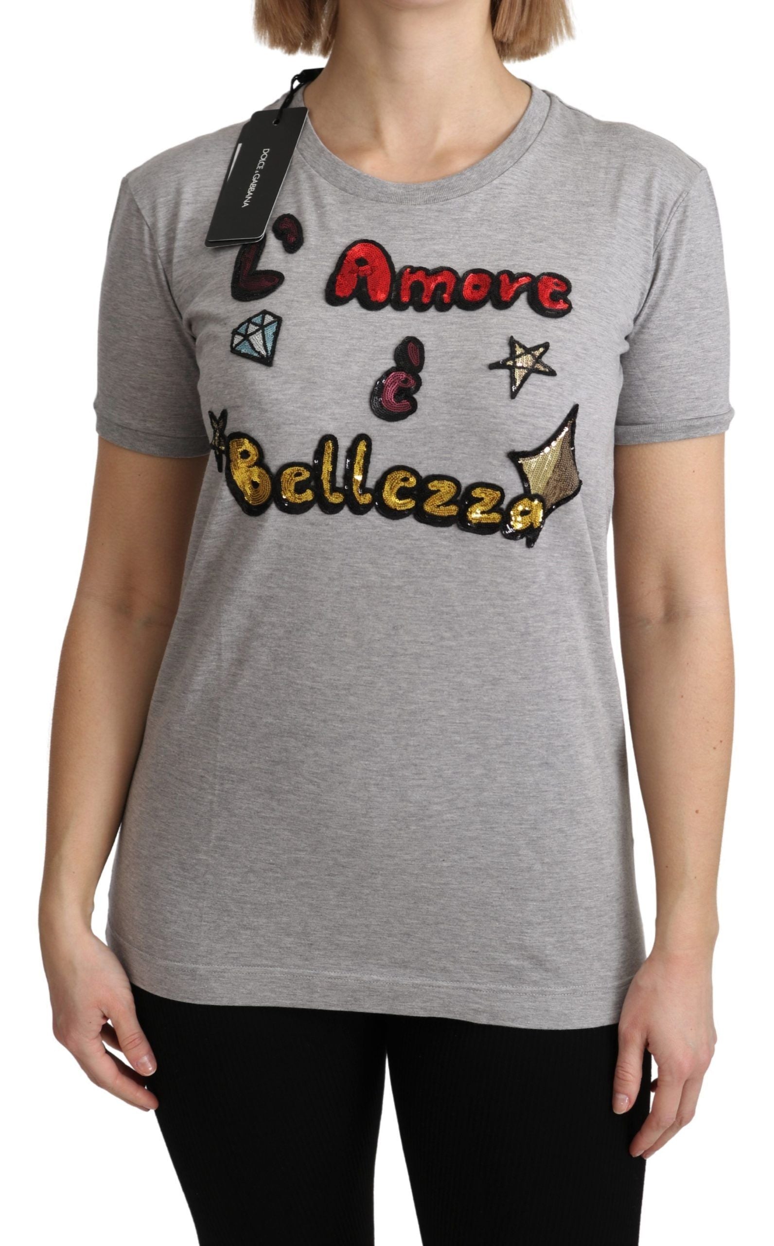 T-shirt Dolce & Gabbana L’ Amore E’ Bellezza gris