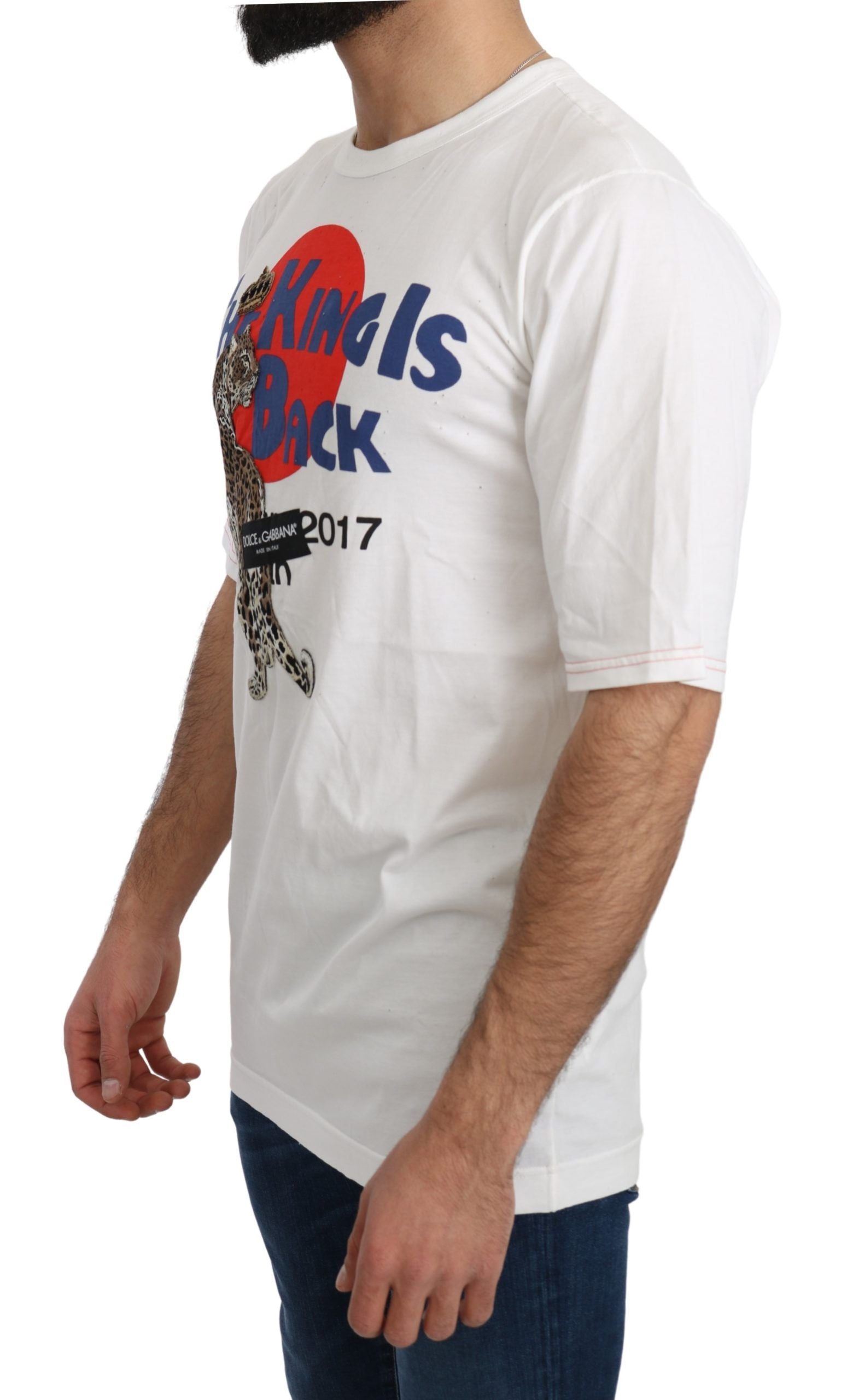 T-shirt Dolce & Gabbana blanc léopard