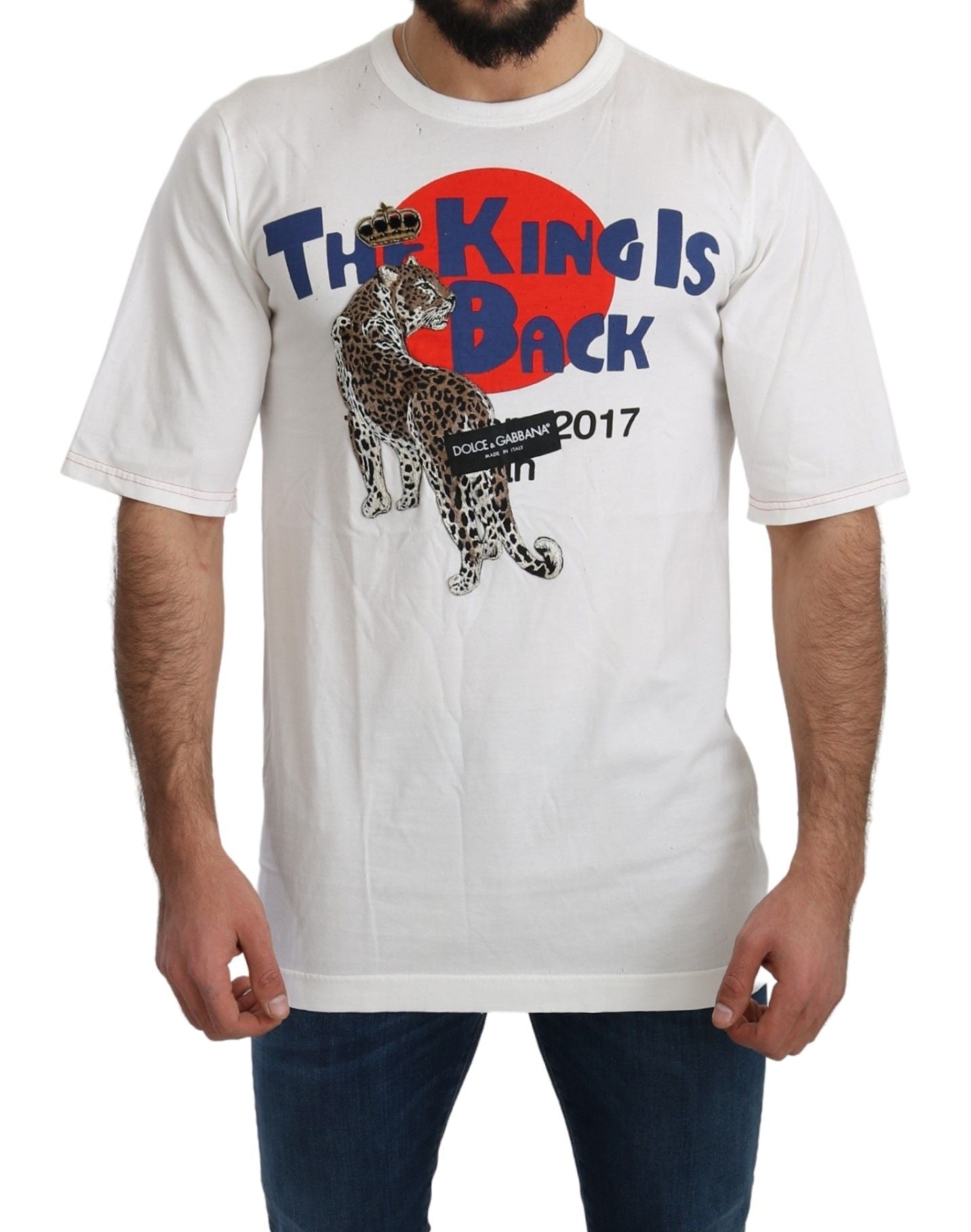 T-shirt Dolce & Gabbana blanc léopard