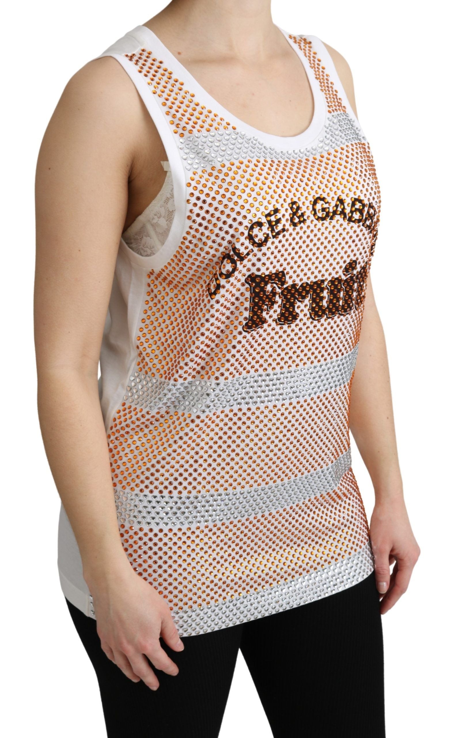 T-shirt Dolce & Gabbana U-neck blanc orange