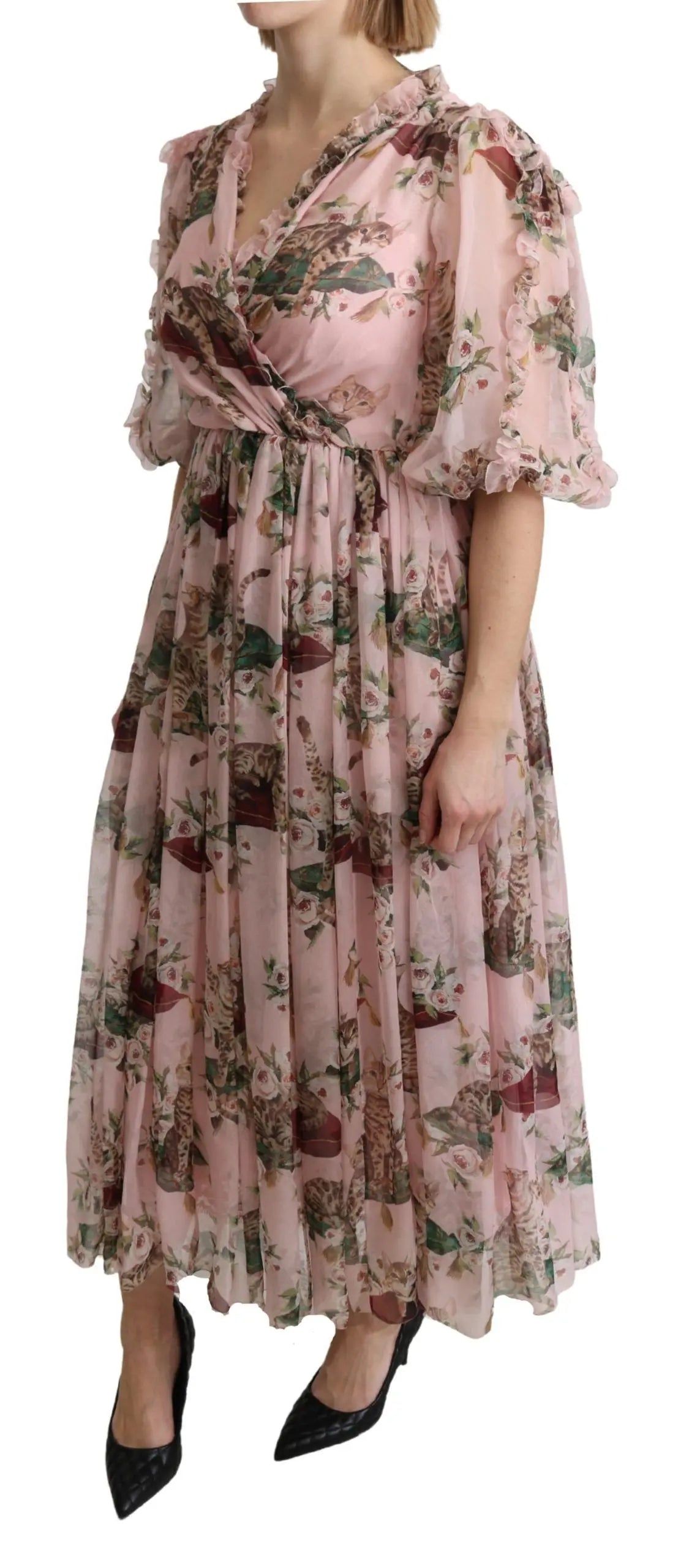Robe Dolce & Gabbana A-line rose Dolce & Gabbana