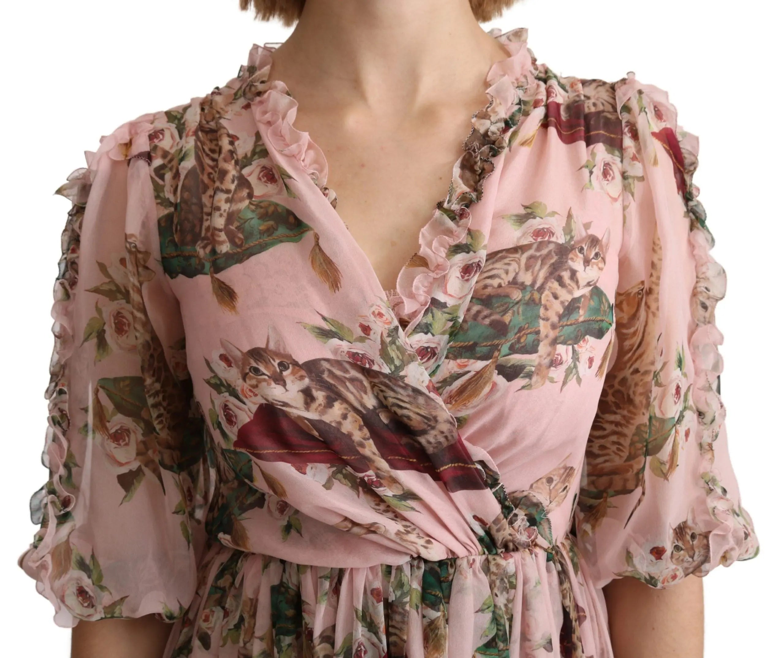 Robe Dolce & Gabbana A-line rose Dolce & Gabbana