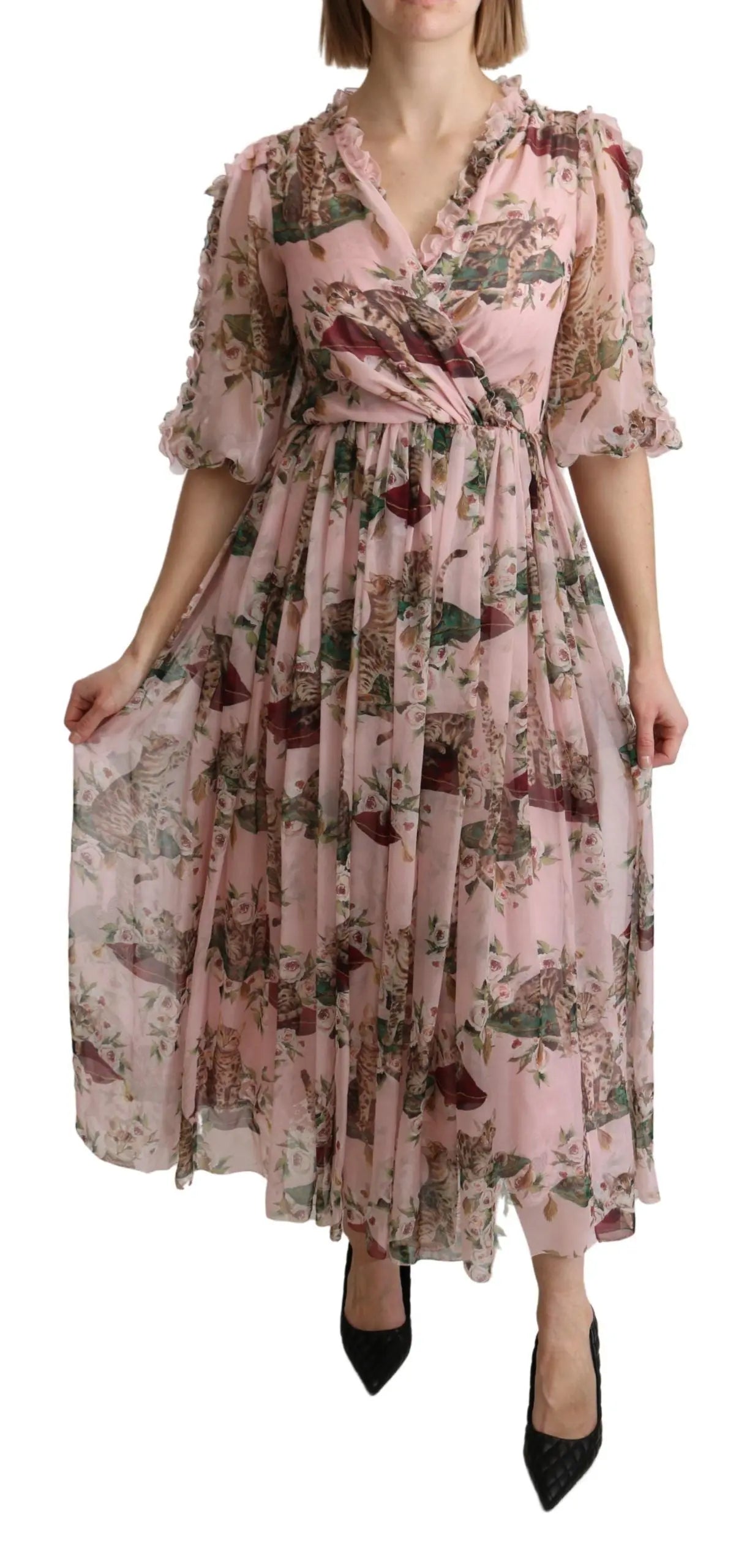 Robe Dolce & Gabbana A-line rose Dolce & Gabbana