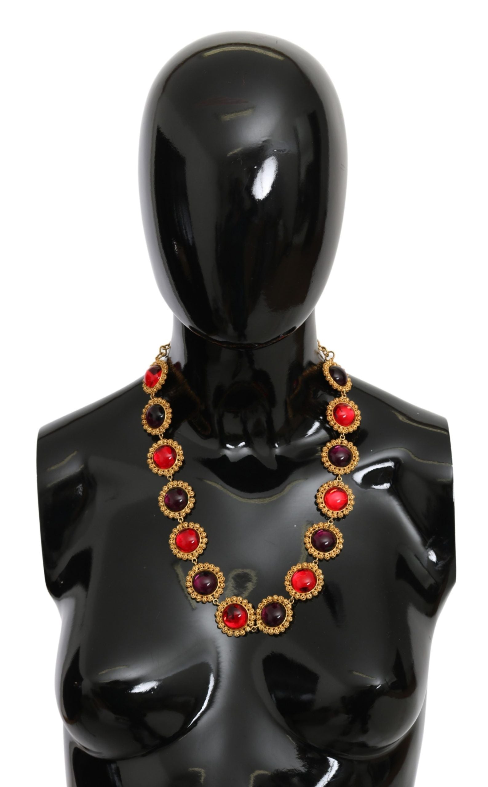 Collier Dolce & Gabbana à chaîne dorée rouge violet