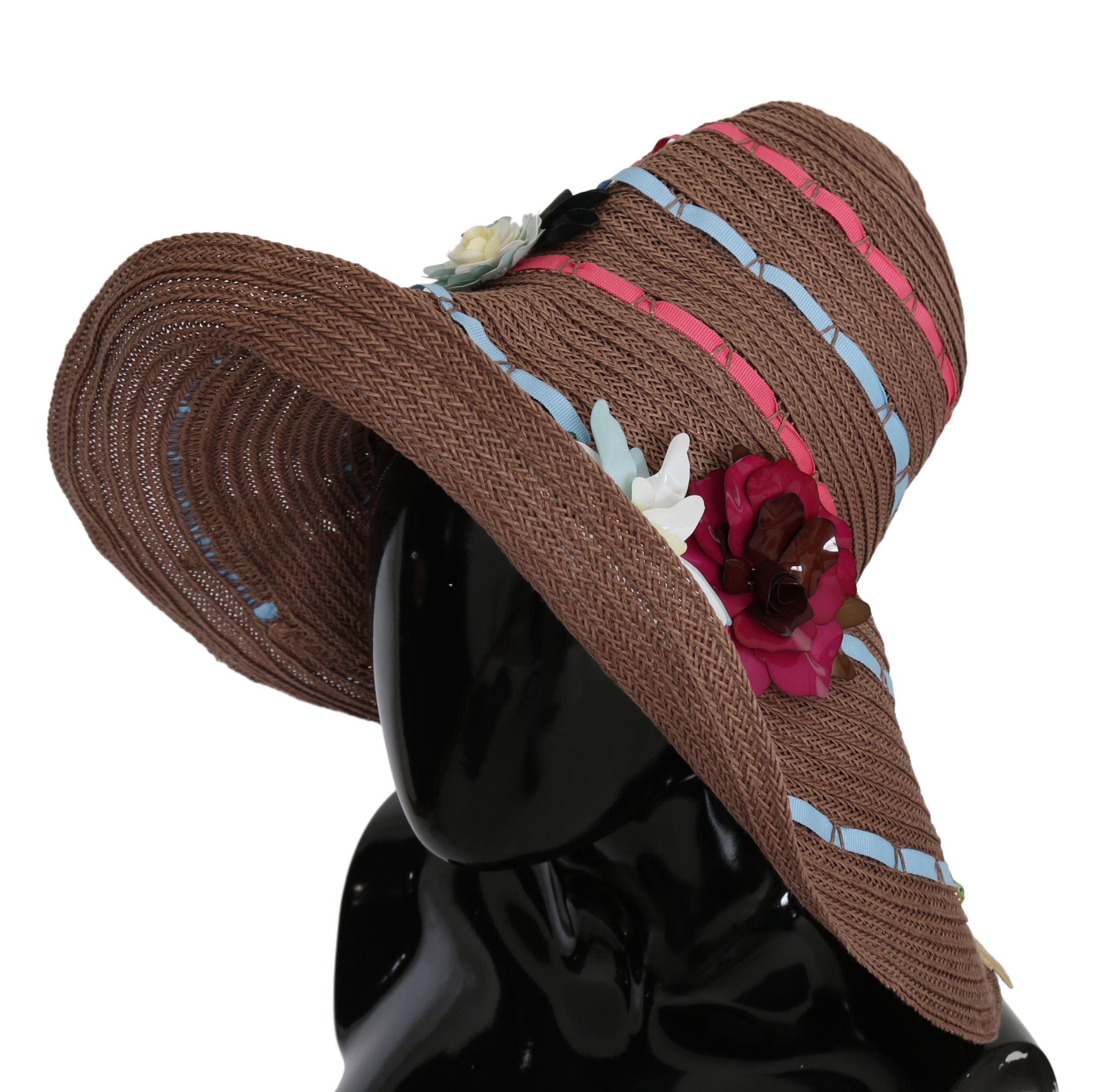 Chapeau Dolce & Gabbana floppy brun fleuri