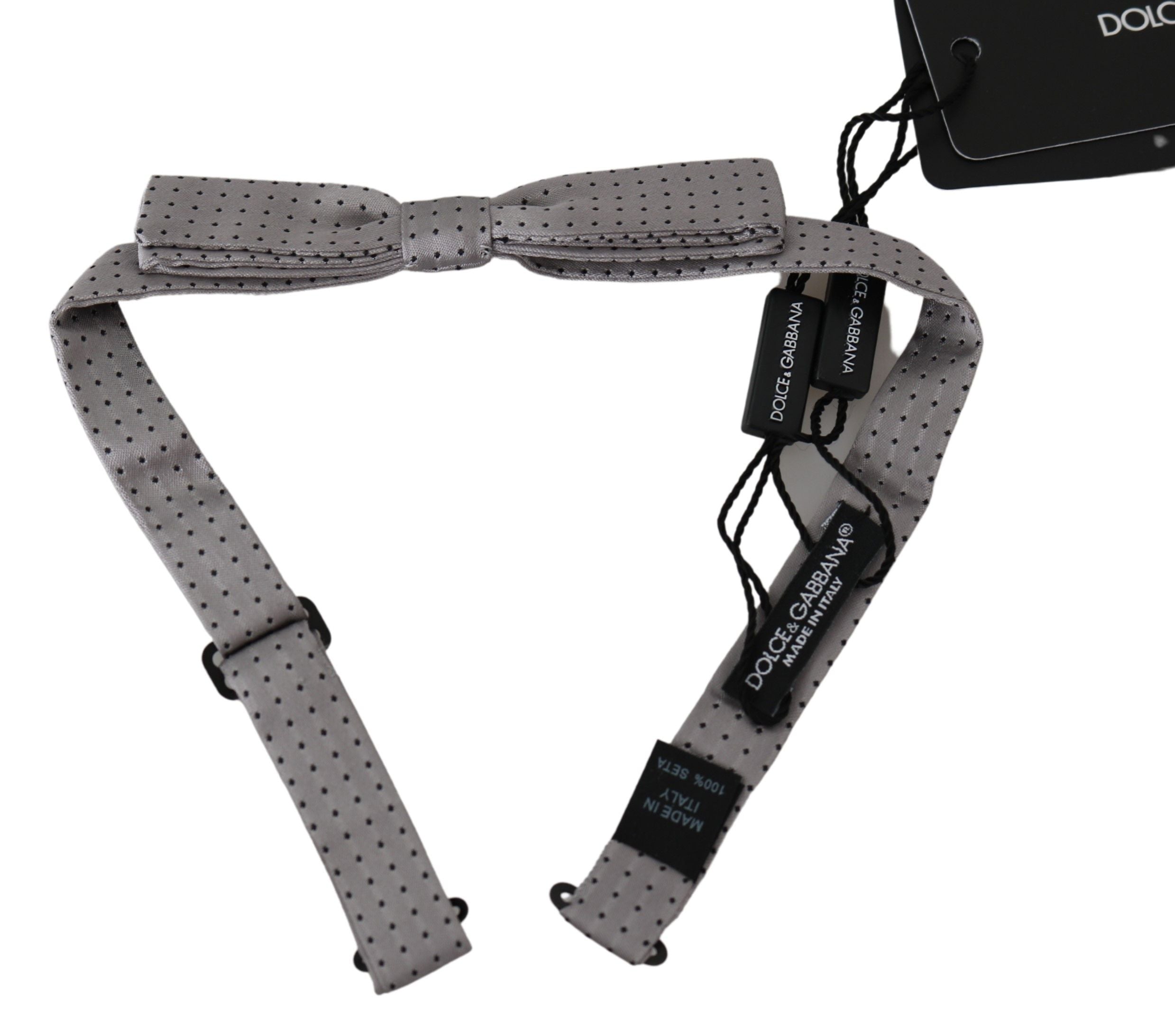 Nœud papillon Dolce & Gabbana gris à pois
